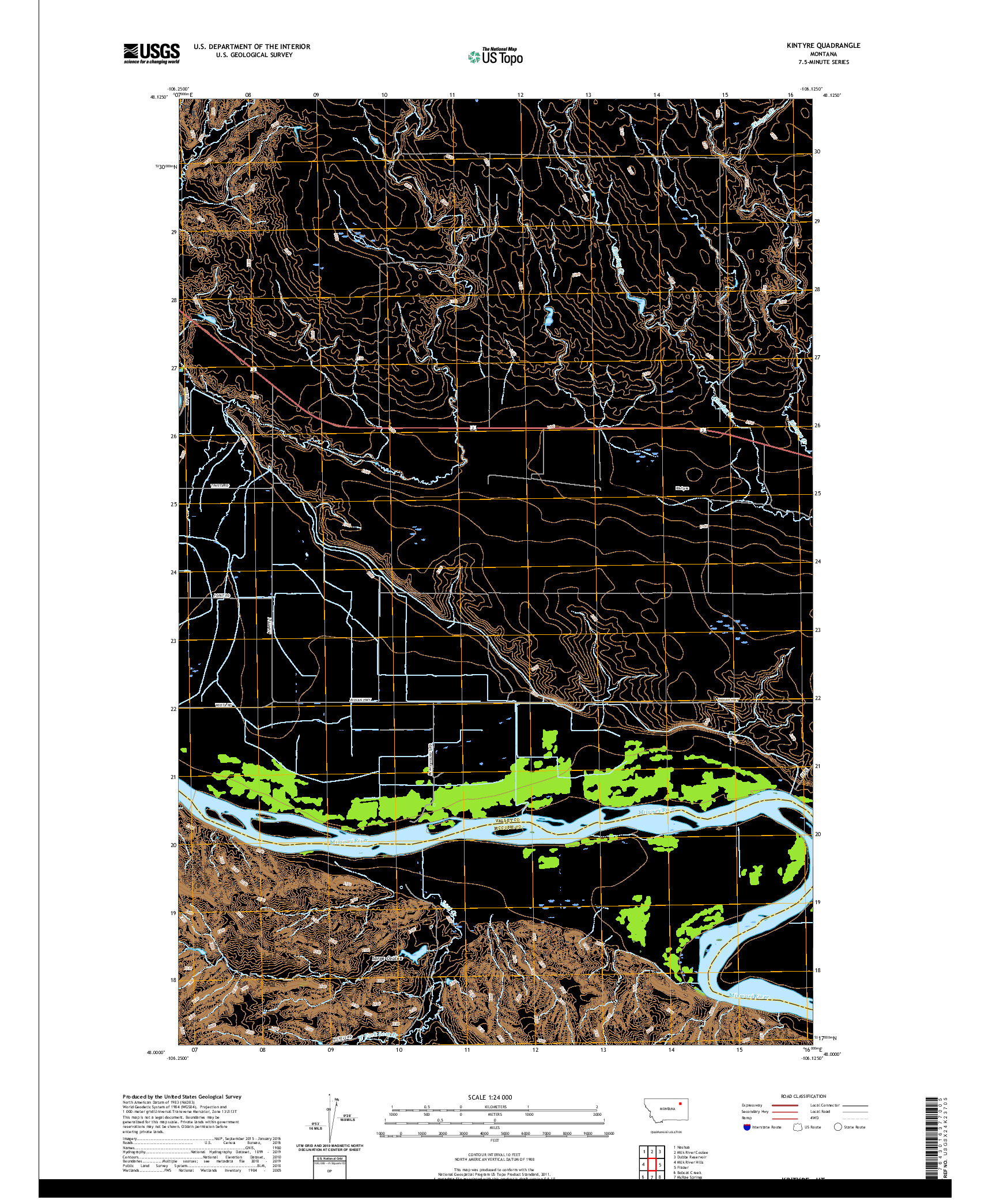 USGS US TOPO 7.5-MINUTE MAP FOR KINTYRE, MT 2020