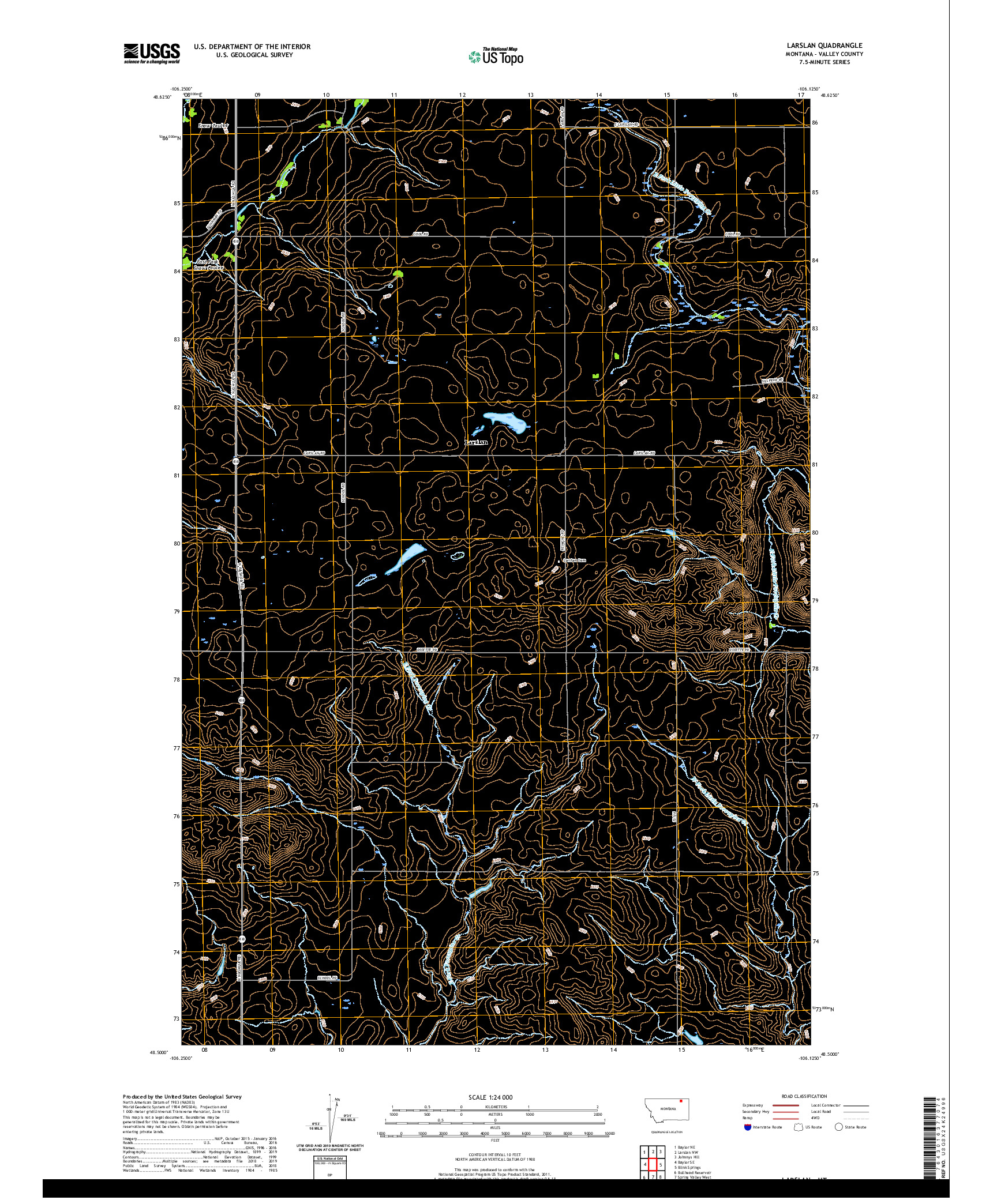 USGS US TOPO 7.5-MINUTE MAP FOR LARSLAN, MT 2020