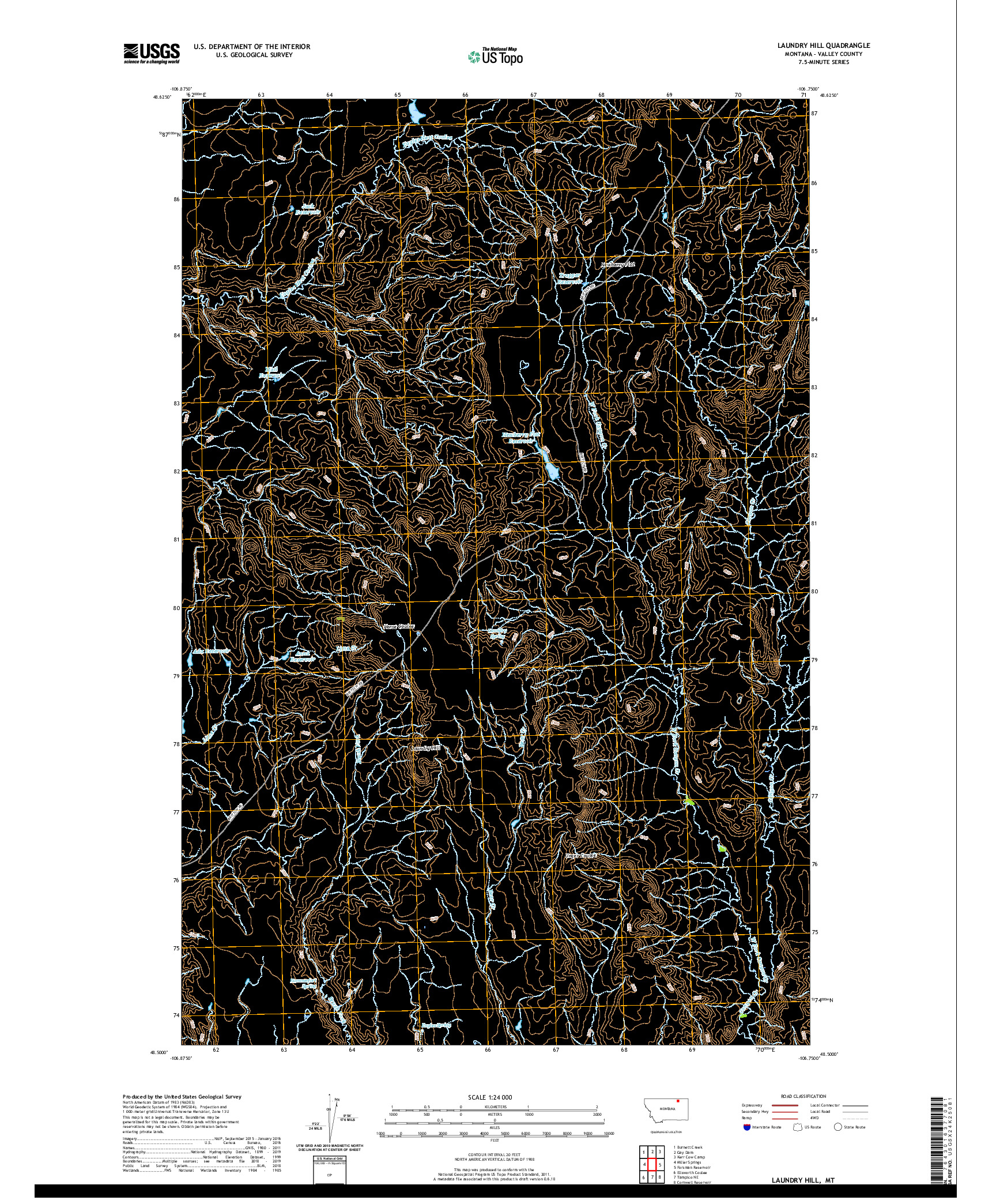 USGS US TOPO 7.5-MINUTE MAP FOR LAUNDRY HILL, MT 2020