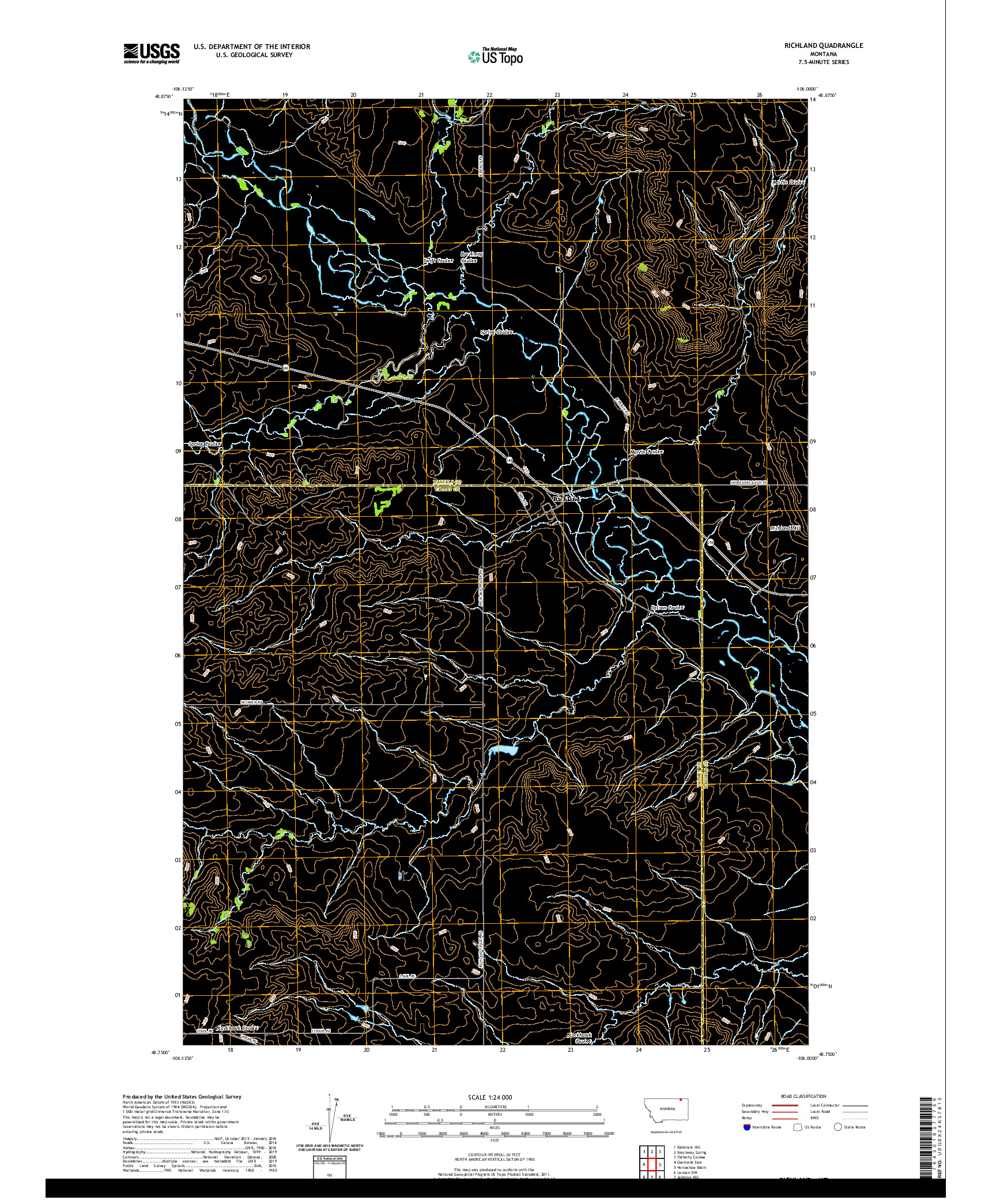 USGS US TOPO 7.5-MINUTE MAP FOR RICHLAND, MT 2020