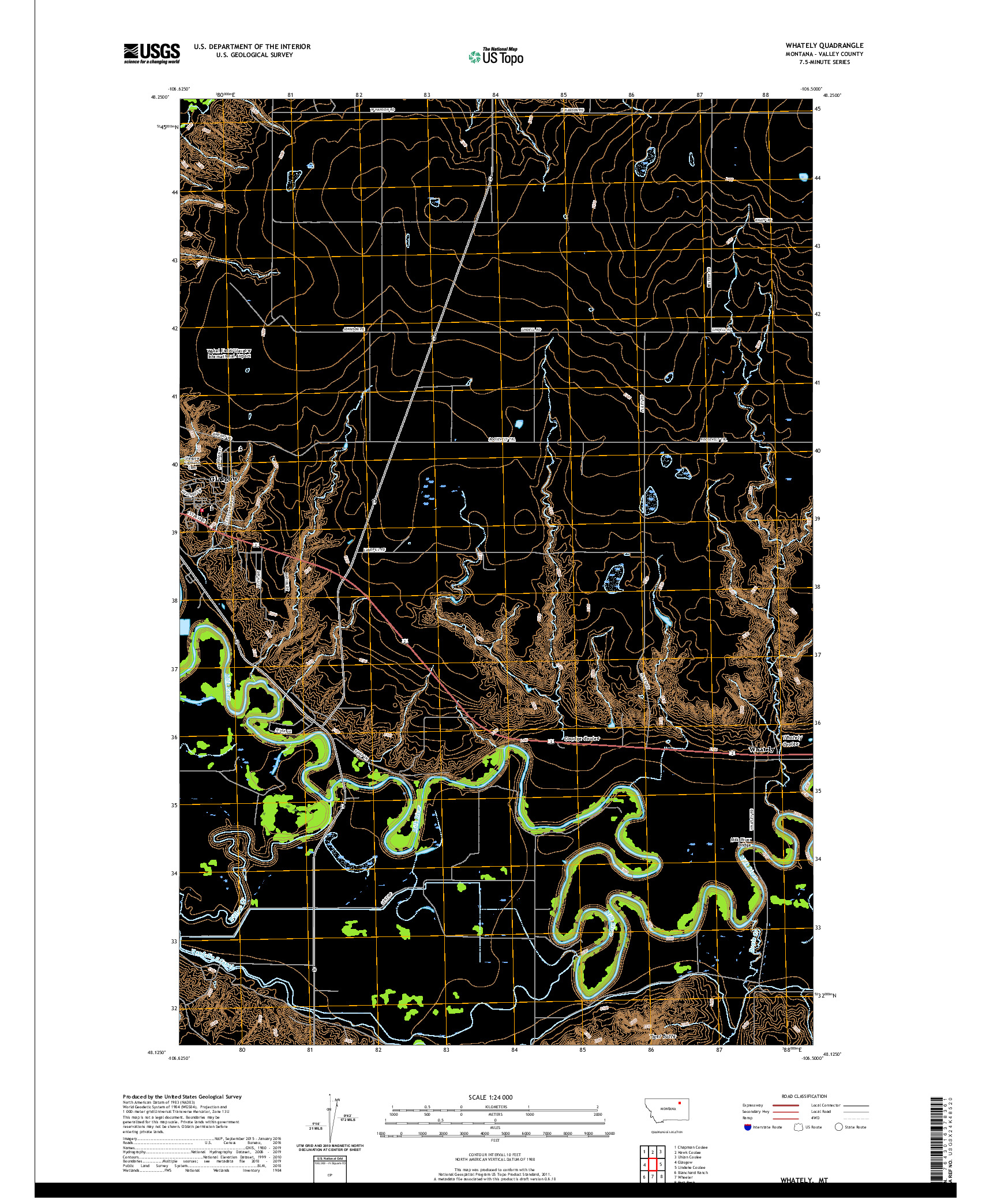 USGS US TOPO 7.5-MINUTE MAP FOR WHATELY, MT 2020