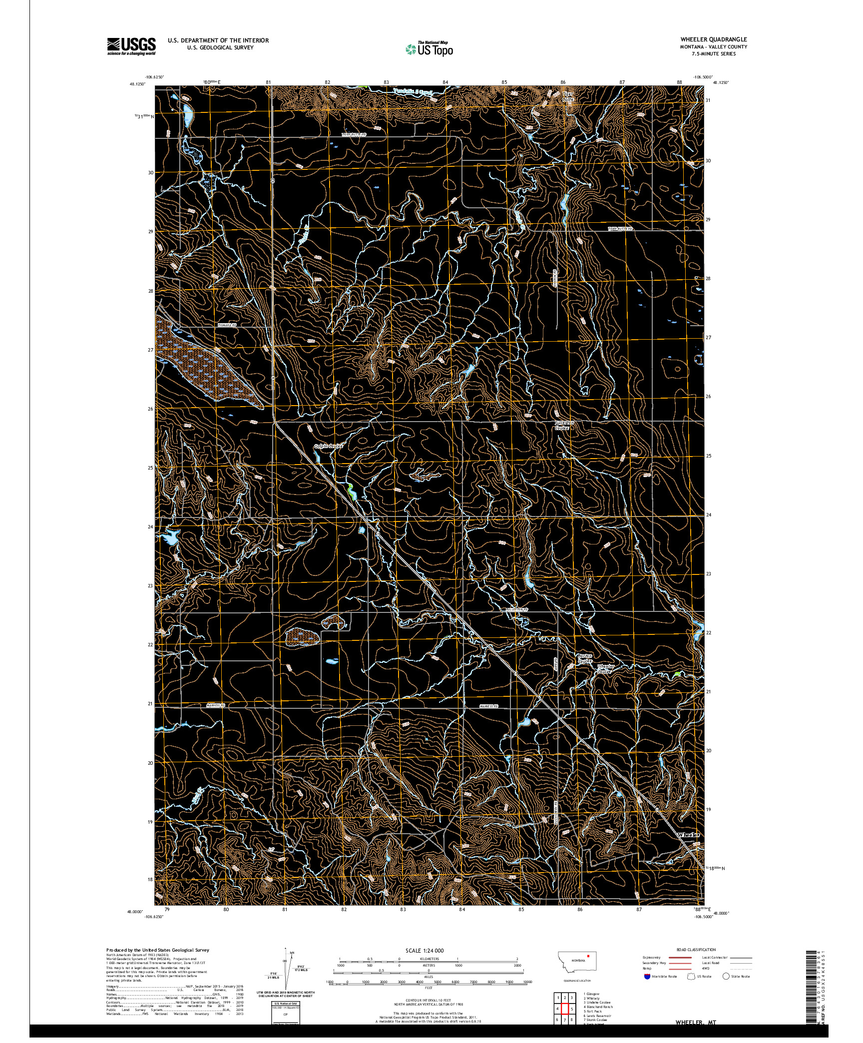 USGS US TOPO 7.5-MINUTE MAP FOR WHEELER, MT 2020