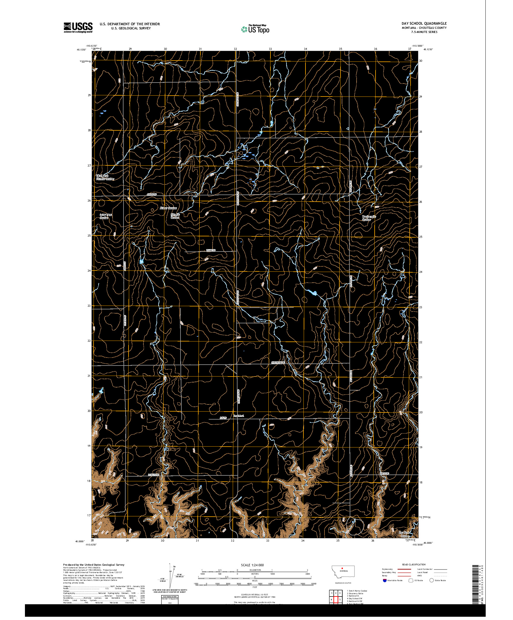 USGS US TOPO 7.5-MINUTE MAP FOR DAY SCHOOL, MT 2020