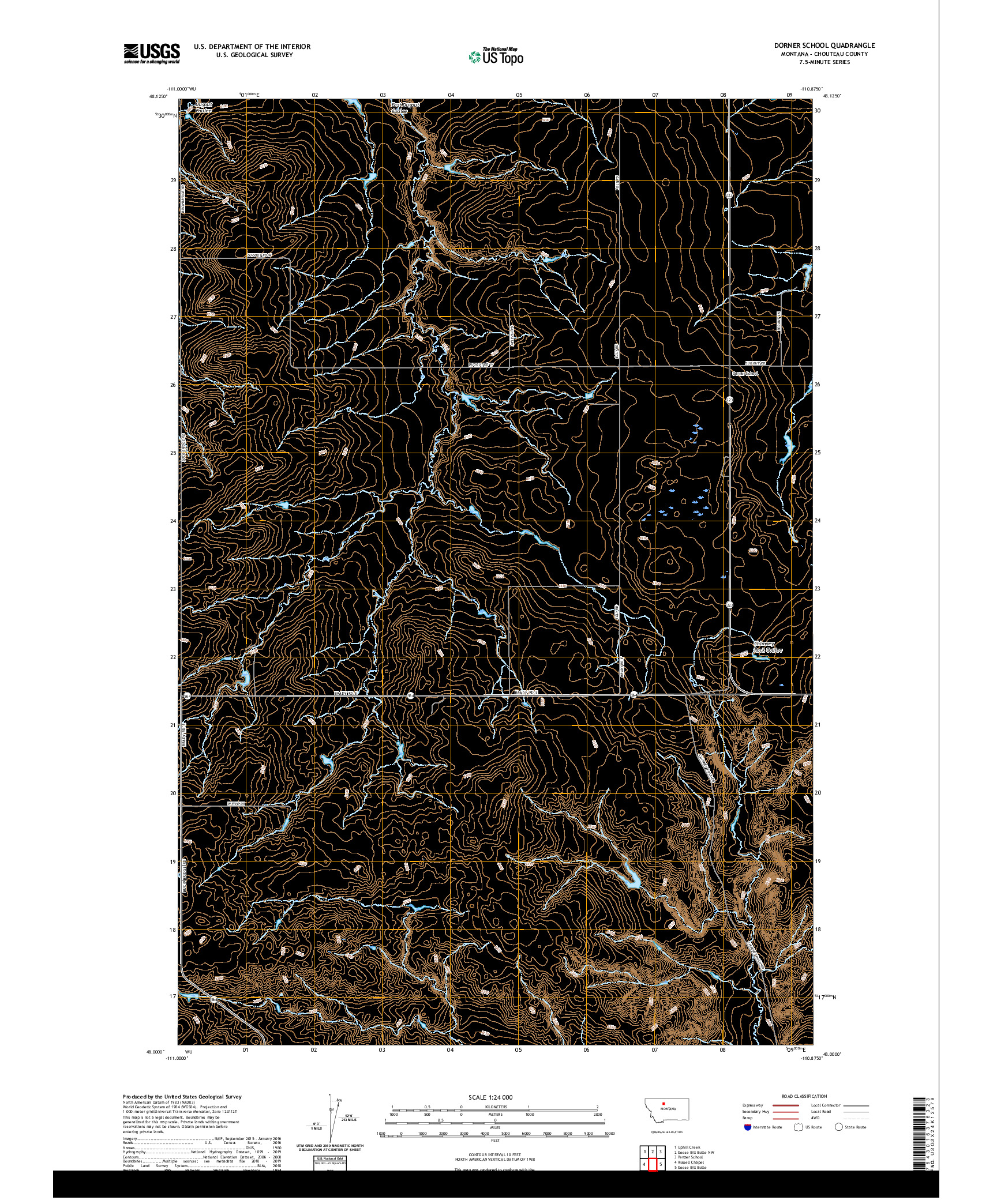 USGS US TOPO 7.5-MINUTE MAP FOR DORNER SCHOOL, MT 2020