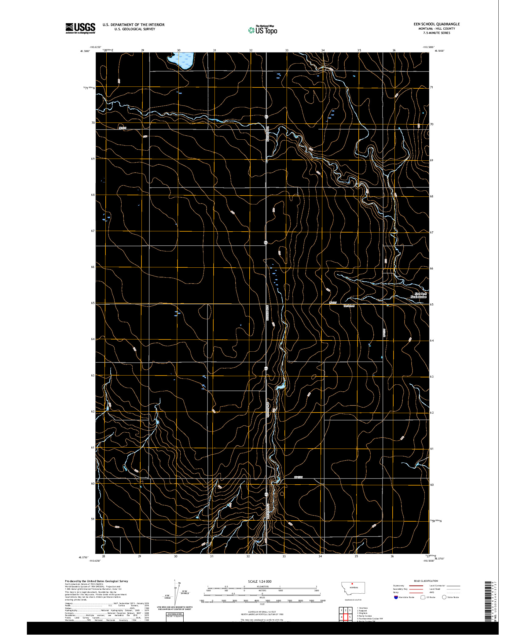 USGS US TOPO 7.5-MINUTE MAP FOR EEN SCHOOL, MT 2020