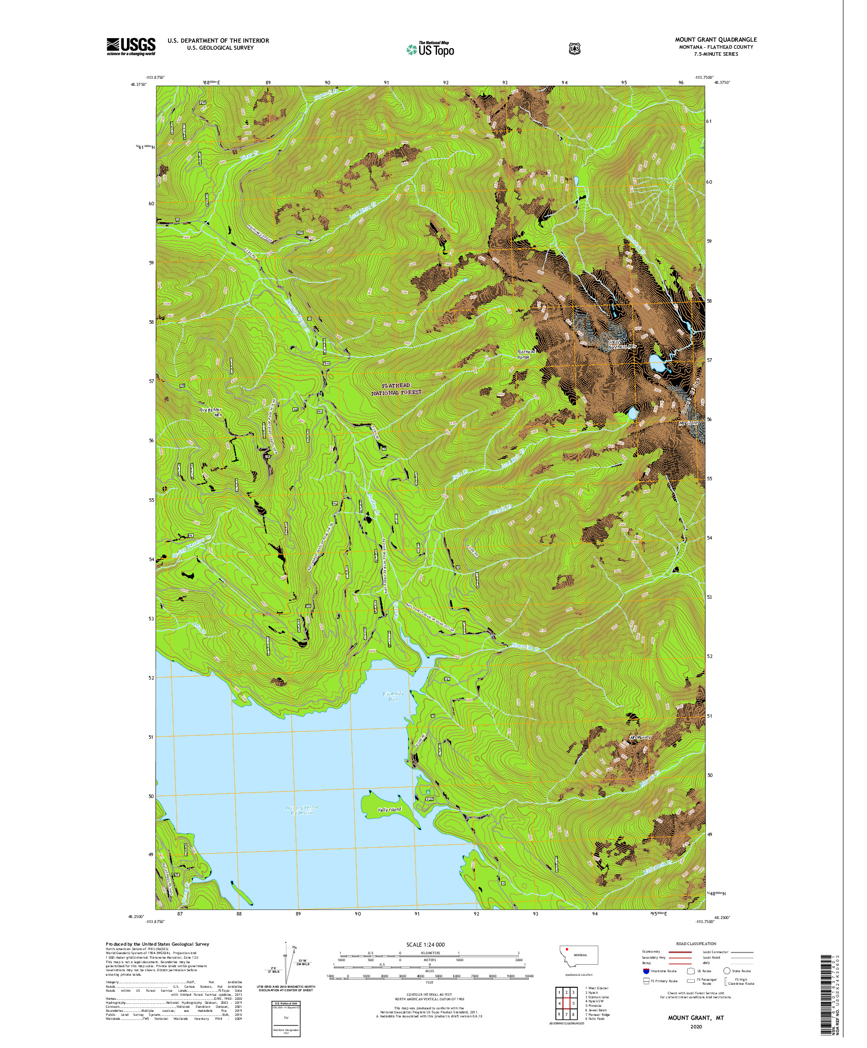 USGS US TOPO 7.5-MINUTE MAP FOR MOUNT GRANT, MT 2020