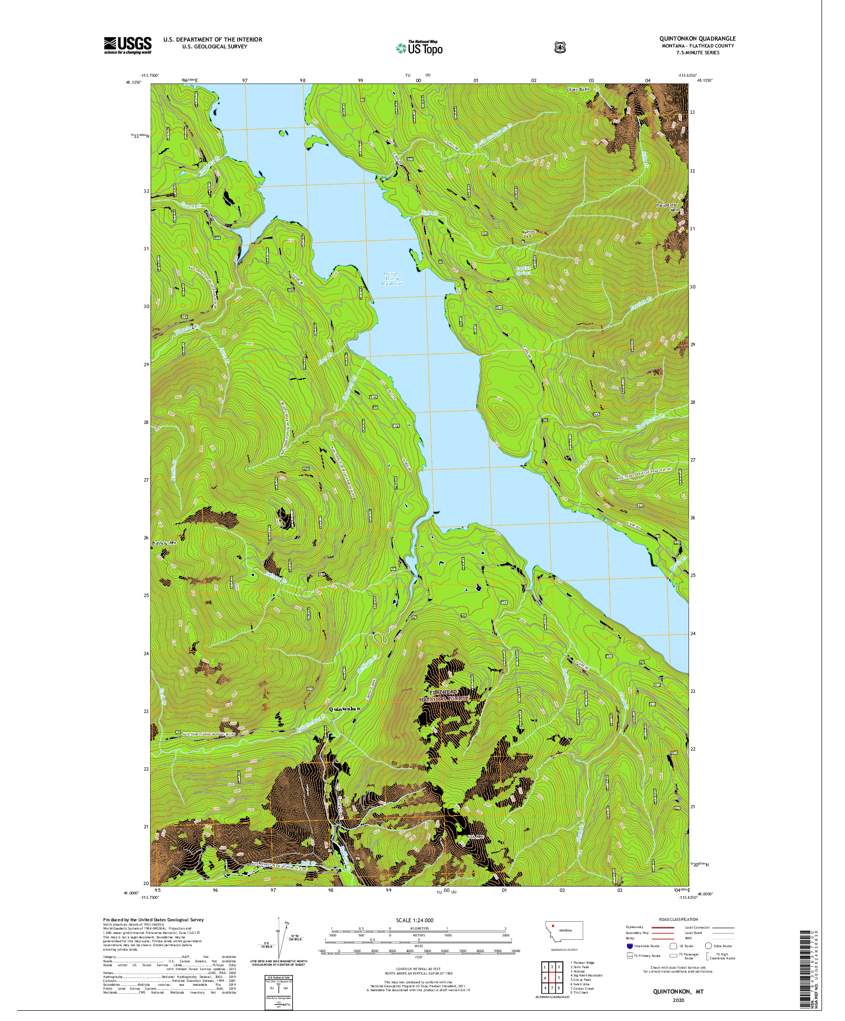 USGS US TOPO 7.5-MINUTE MAP FOR QUINTONKON, MT 2020