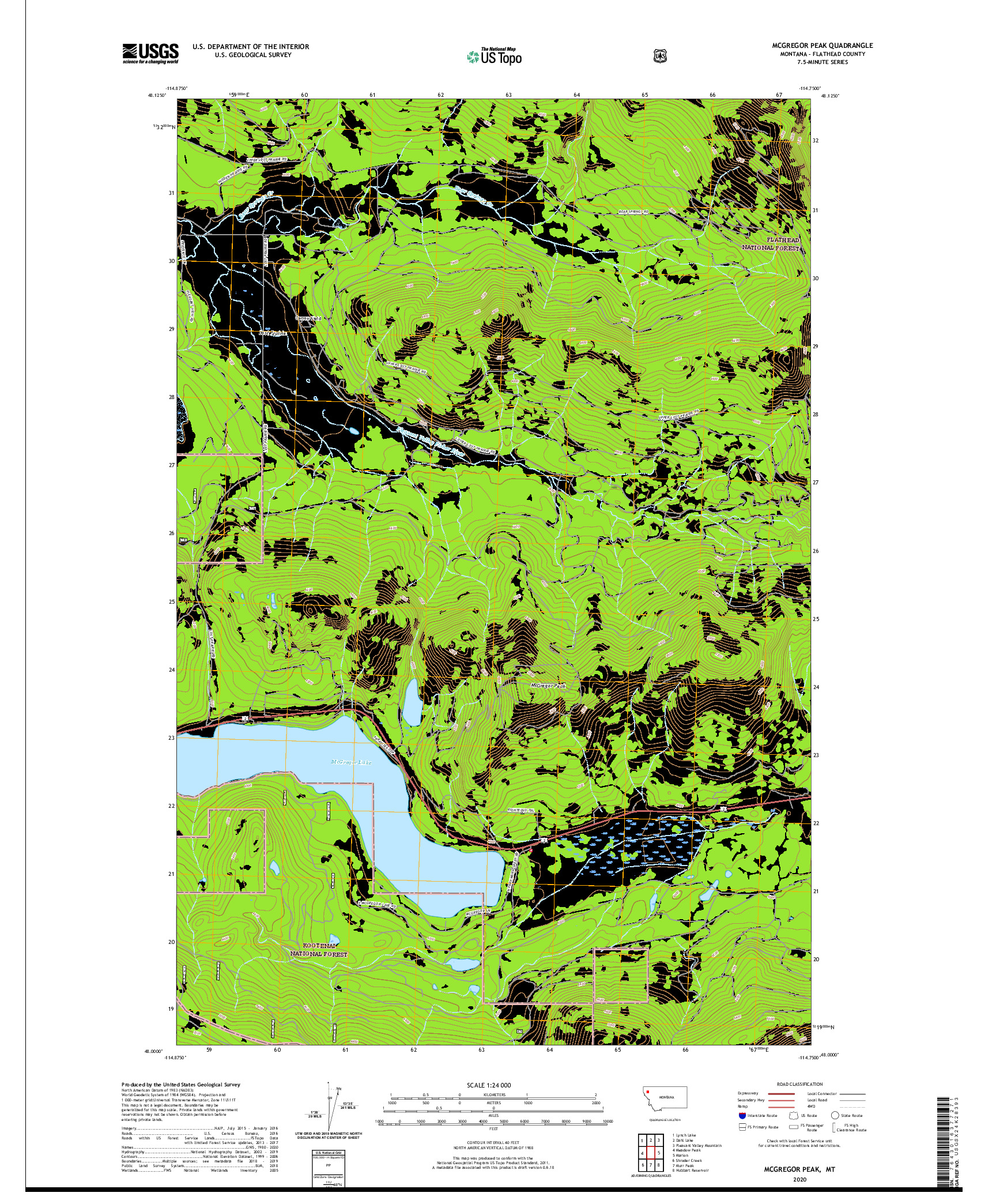 USGS US TOPO 7.5-MINUTE MAP FOR MCGREGOR PEAK, MT 2020