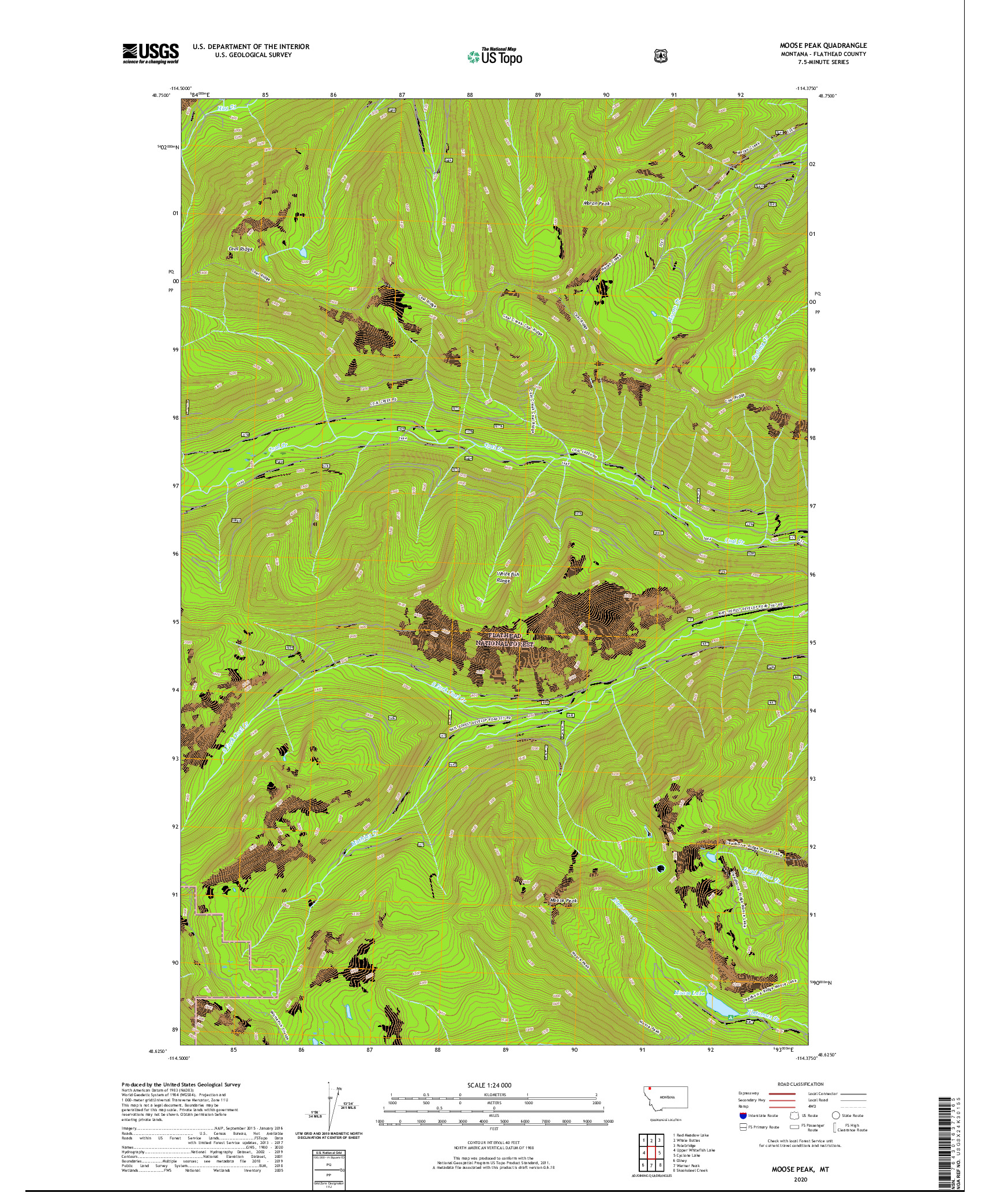 USGS US TOPO 7.5-MINUTE MAP FOR MOOSE PEAK, MT 2020