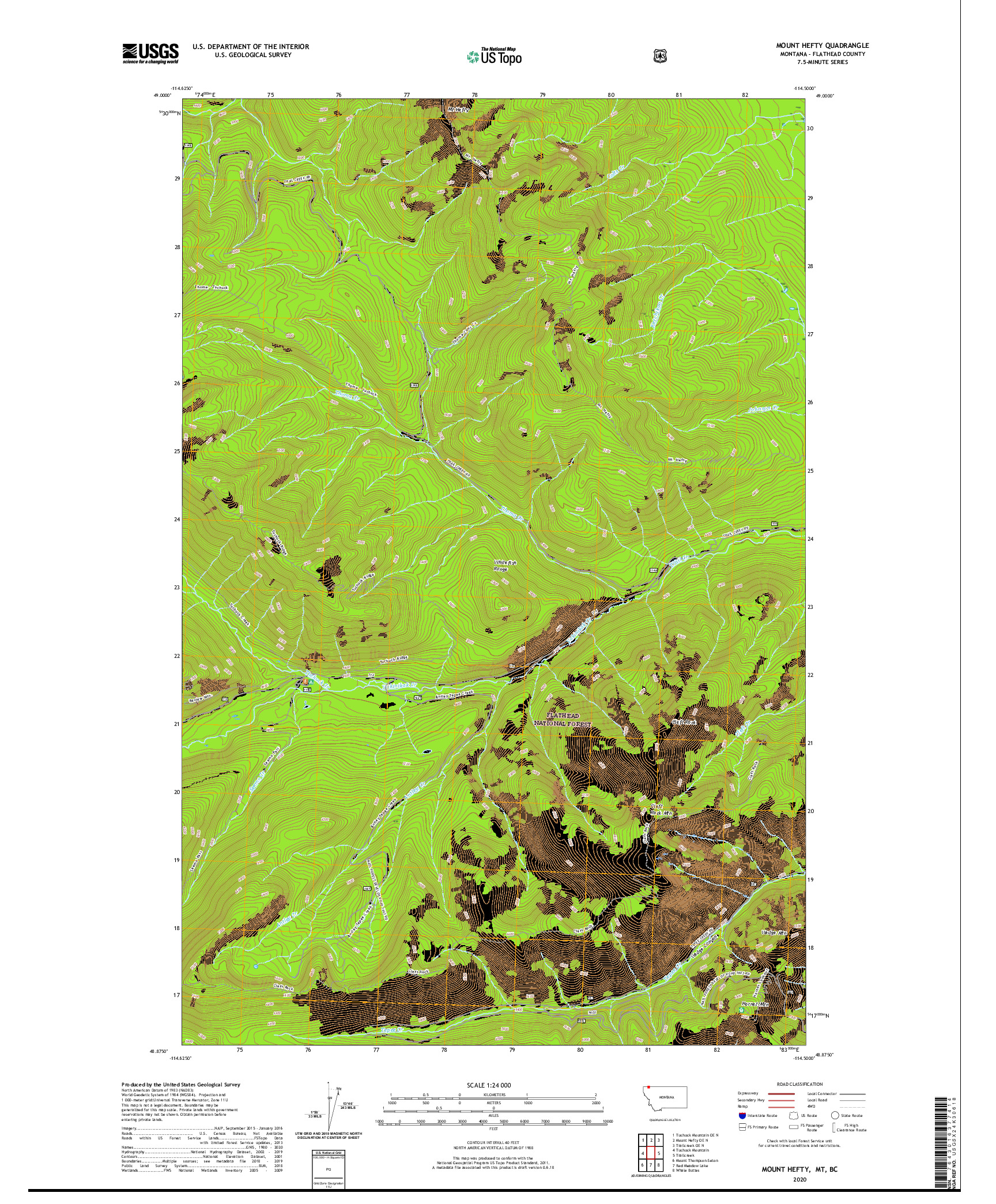 USGS US TOPO 7.5-MINUTE MAP FOR MOUNT HEFTY, MT,BC 2020