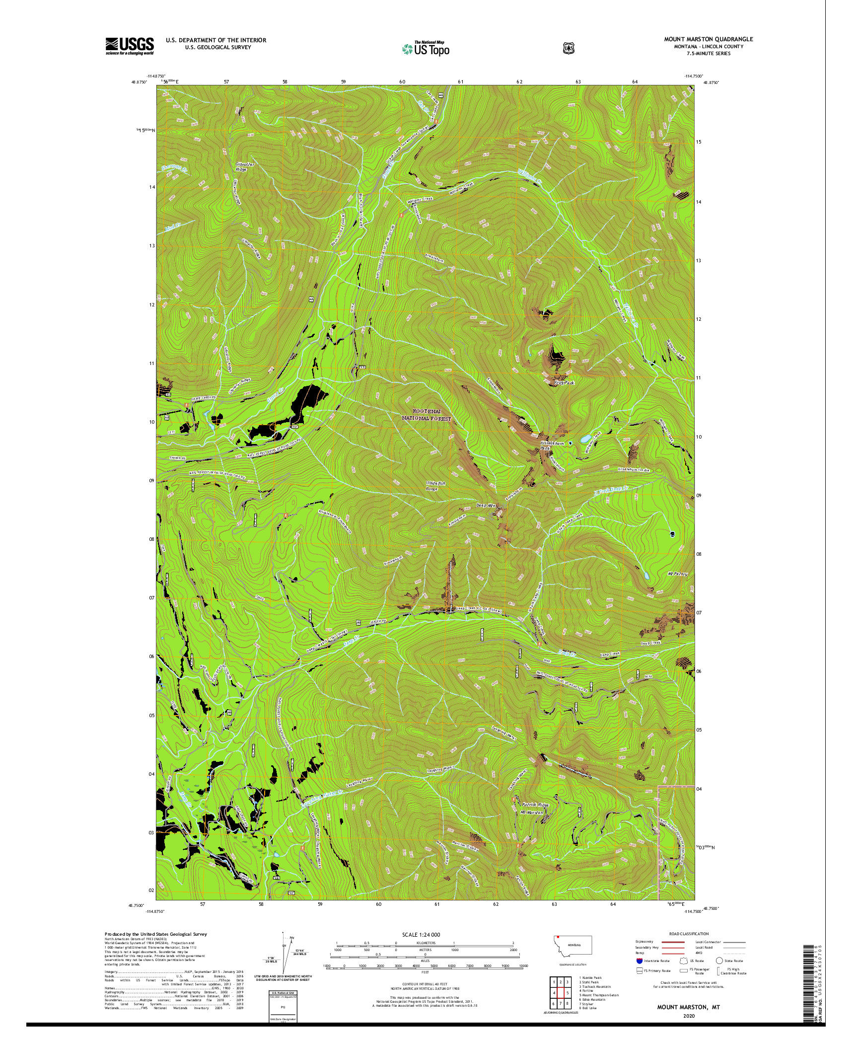 USGS US TOPO 7.5-MINUTE MAP FOR MOUNT MARSTON, MT 2020