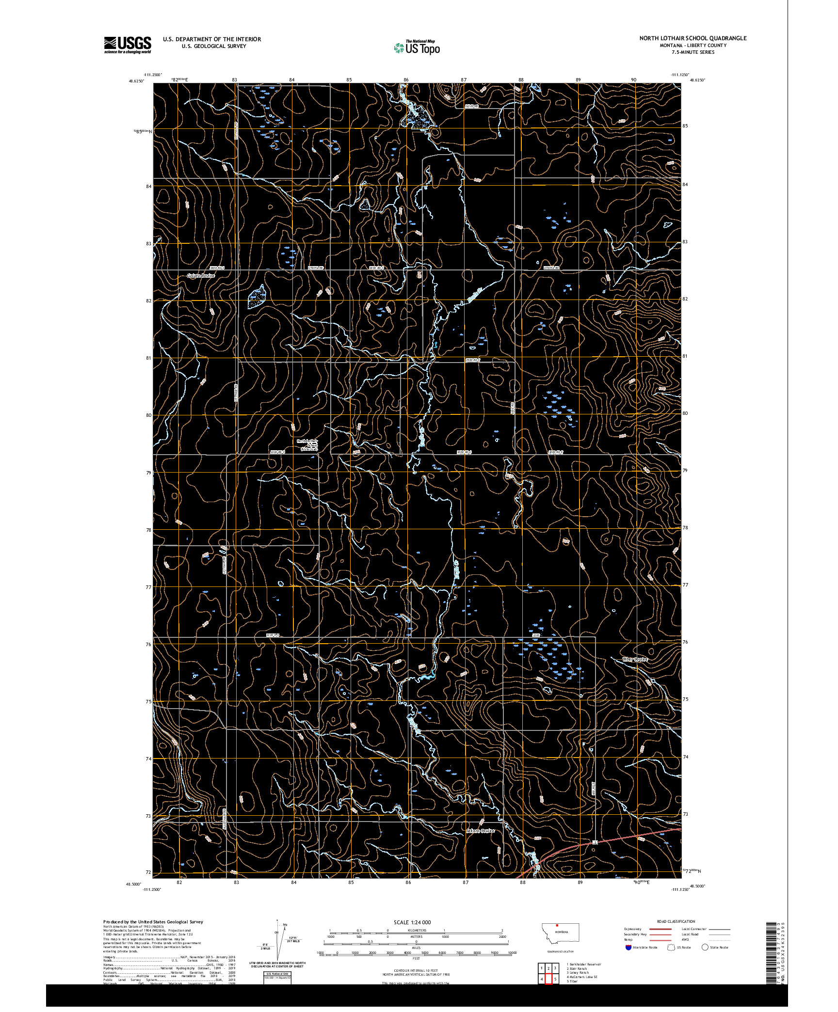 USGS US TOPO 7.5-MINUTE MAP FOR NORTH LOTHAIR SCHOOL, MT 2020