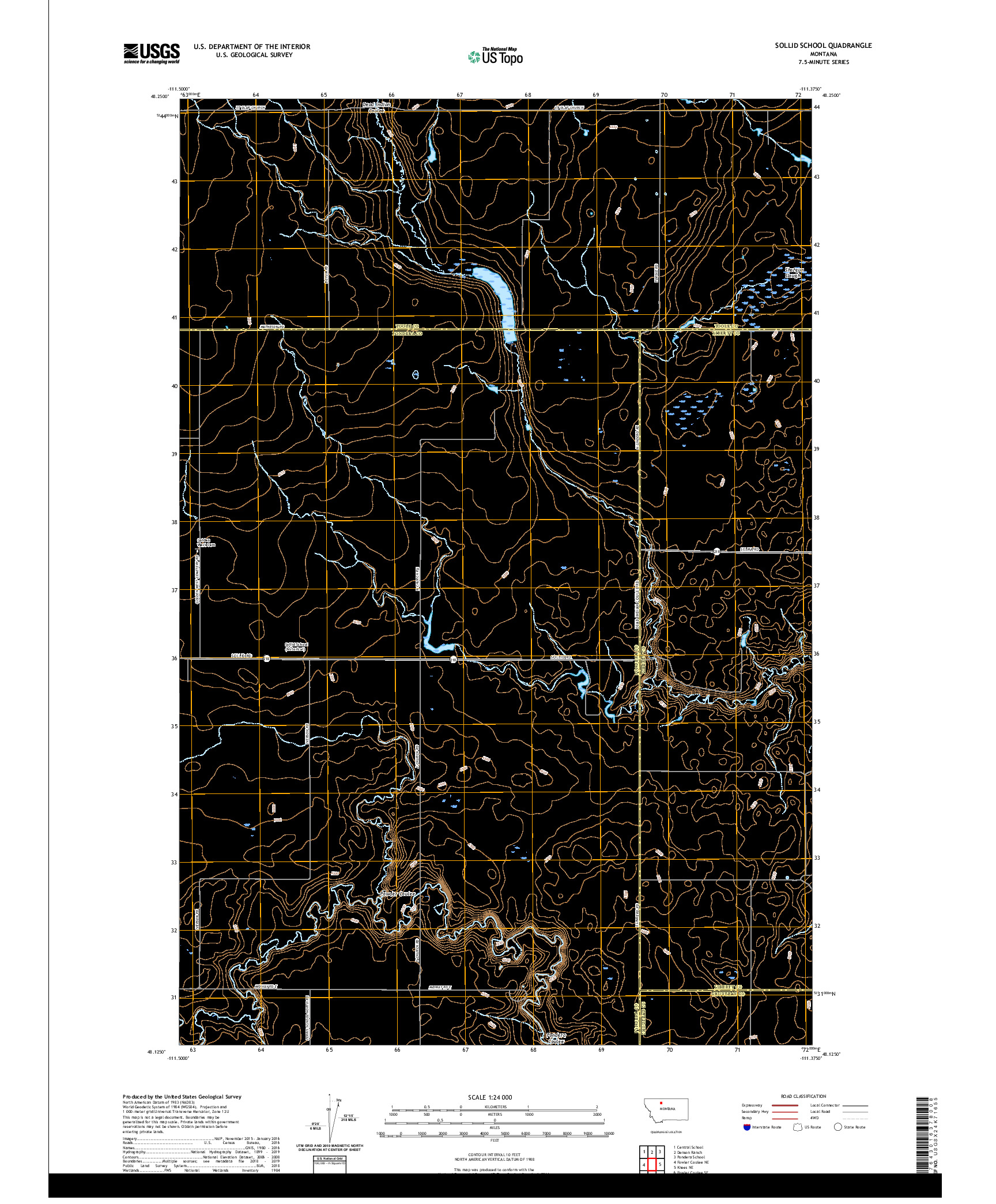 USGS US TOPO 7.5-MINUTE MAP FOR SOLLID SCHOOL, MT 2020