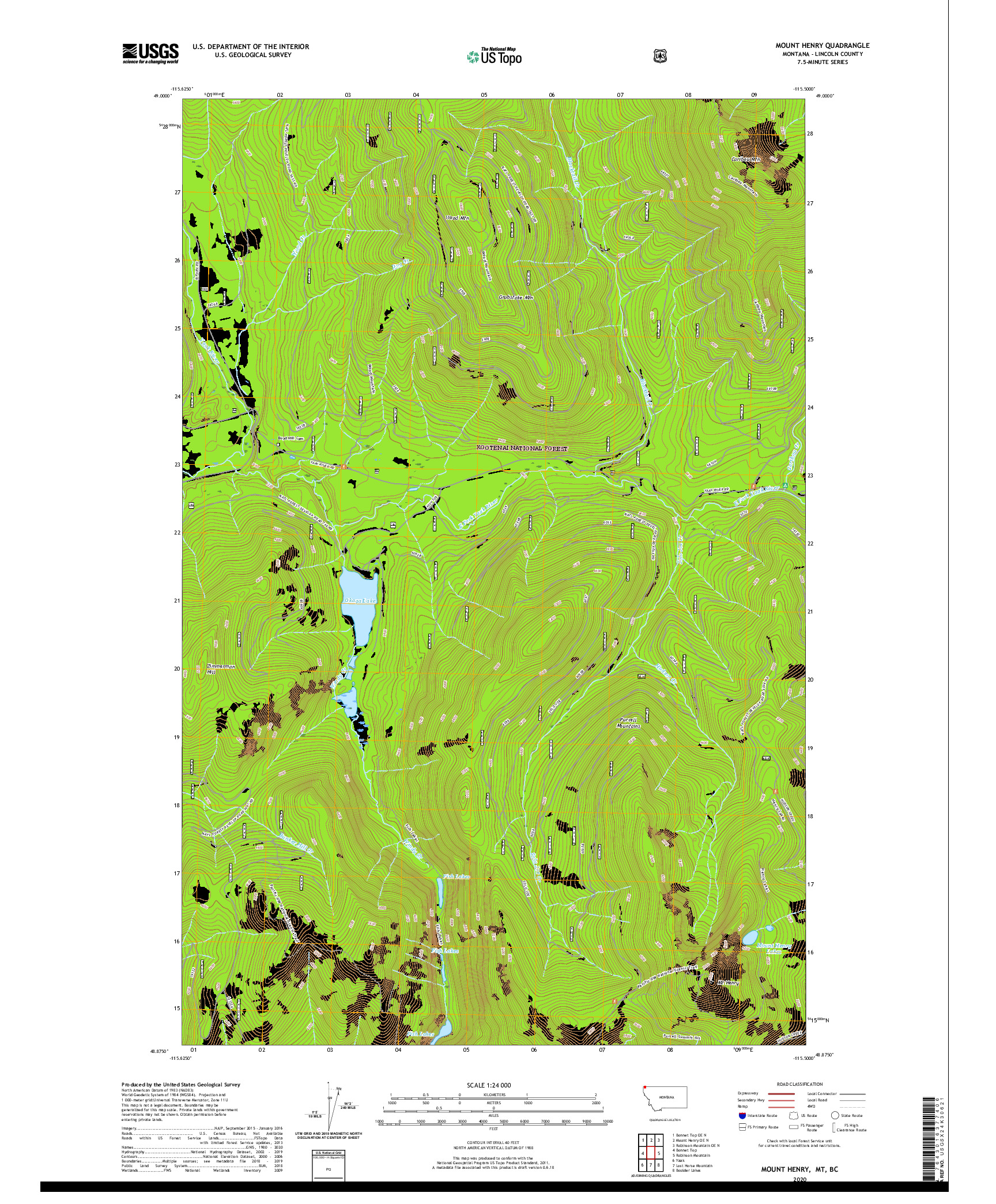 USGS US TOPO 7.5-MINUTE MAP FOR MOUNT HENRY, MT,BC 2020