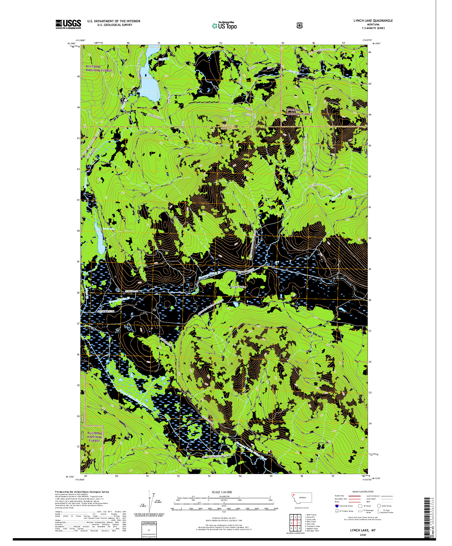 USGS US TOPO 7.5-MINUTE MAP FOR LYNCH LAKE, MT 2020