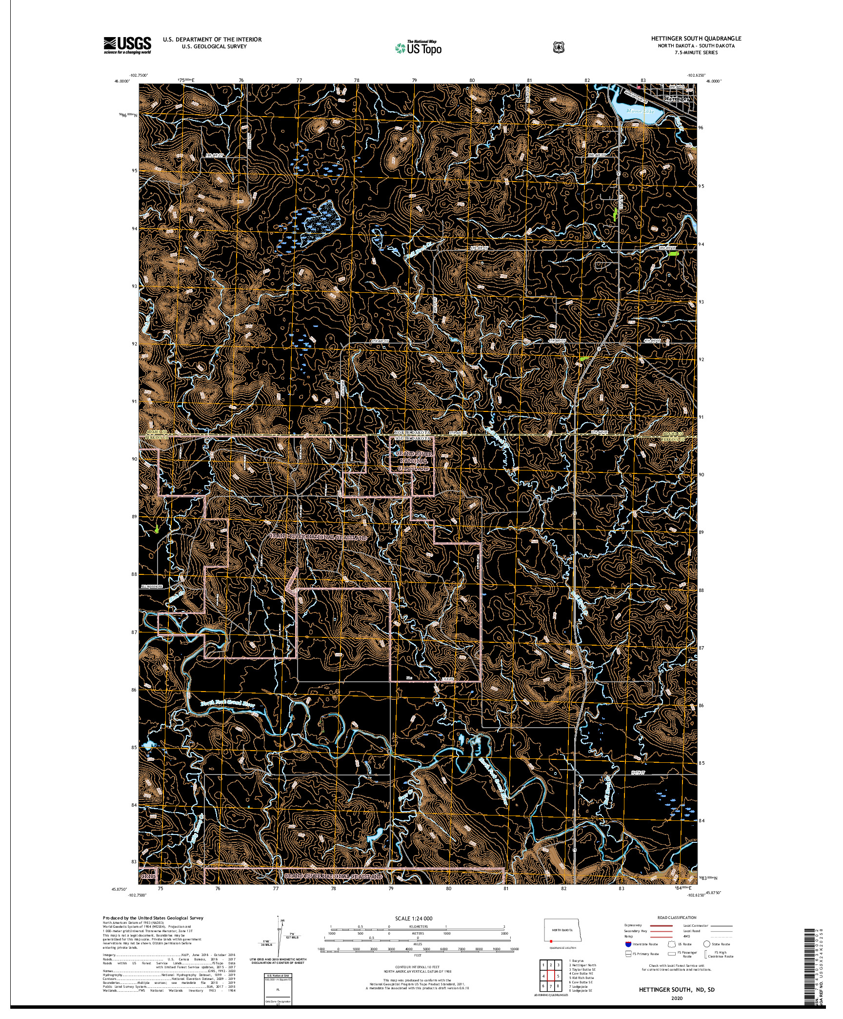 USGS US TOPO 7.5-MINUTE MAP FOR HETTINGER SOUTH, ND,SD 2020