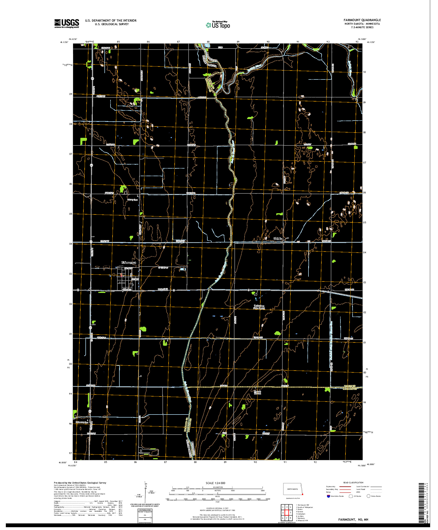 USGS US TOPO 7.5-MINUTE MAP FOR FAIRMOUNT, ND,MN 2020