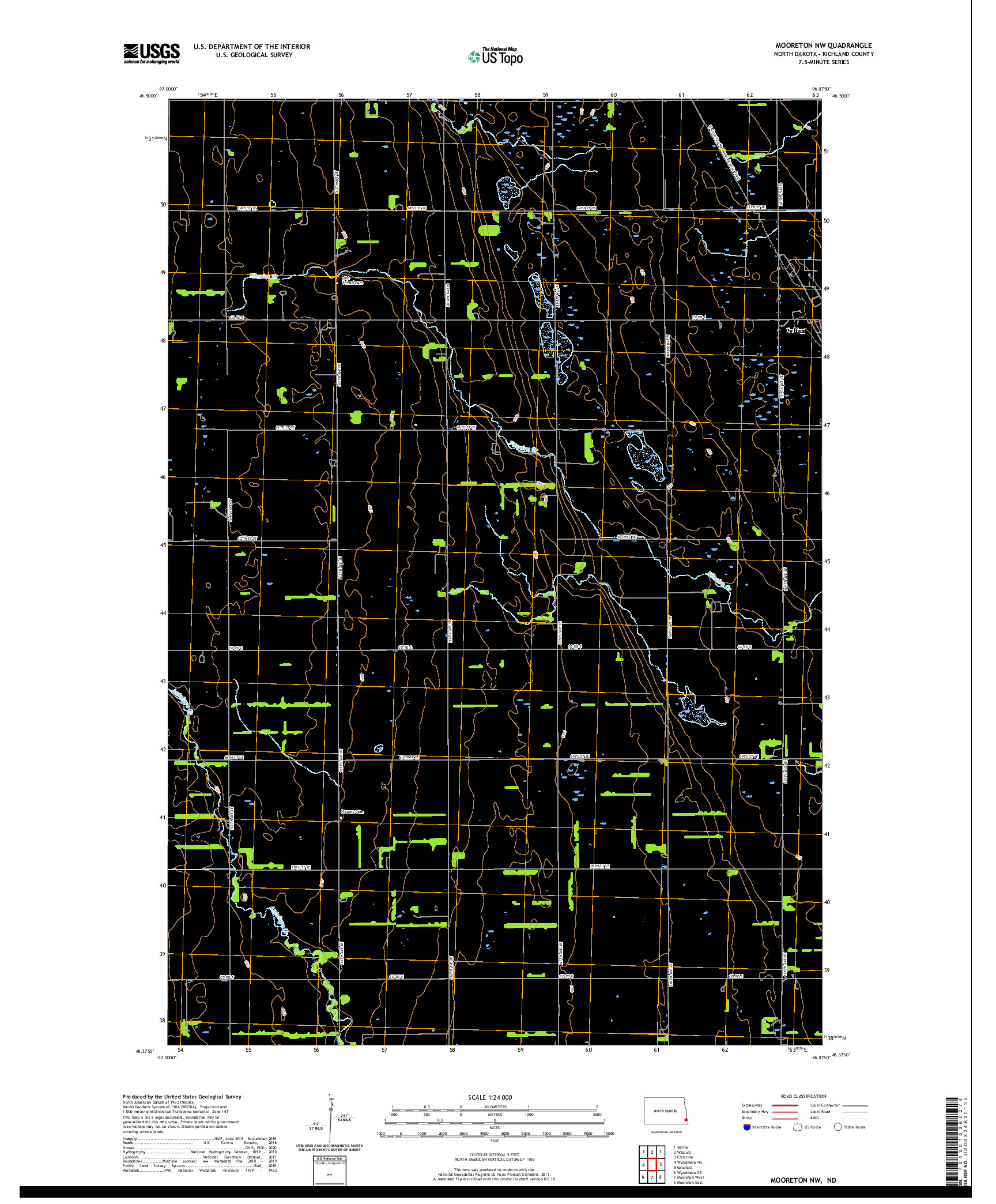 USGS US TOPO 7.5-MINUTE MAP FOR MOORETON NW, ND 2020