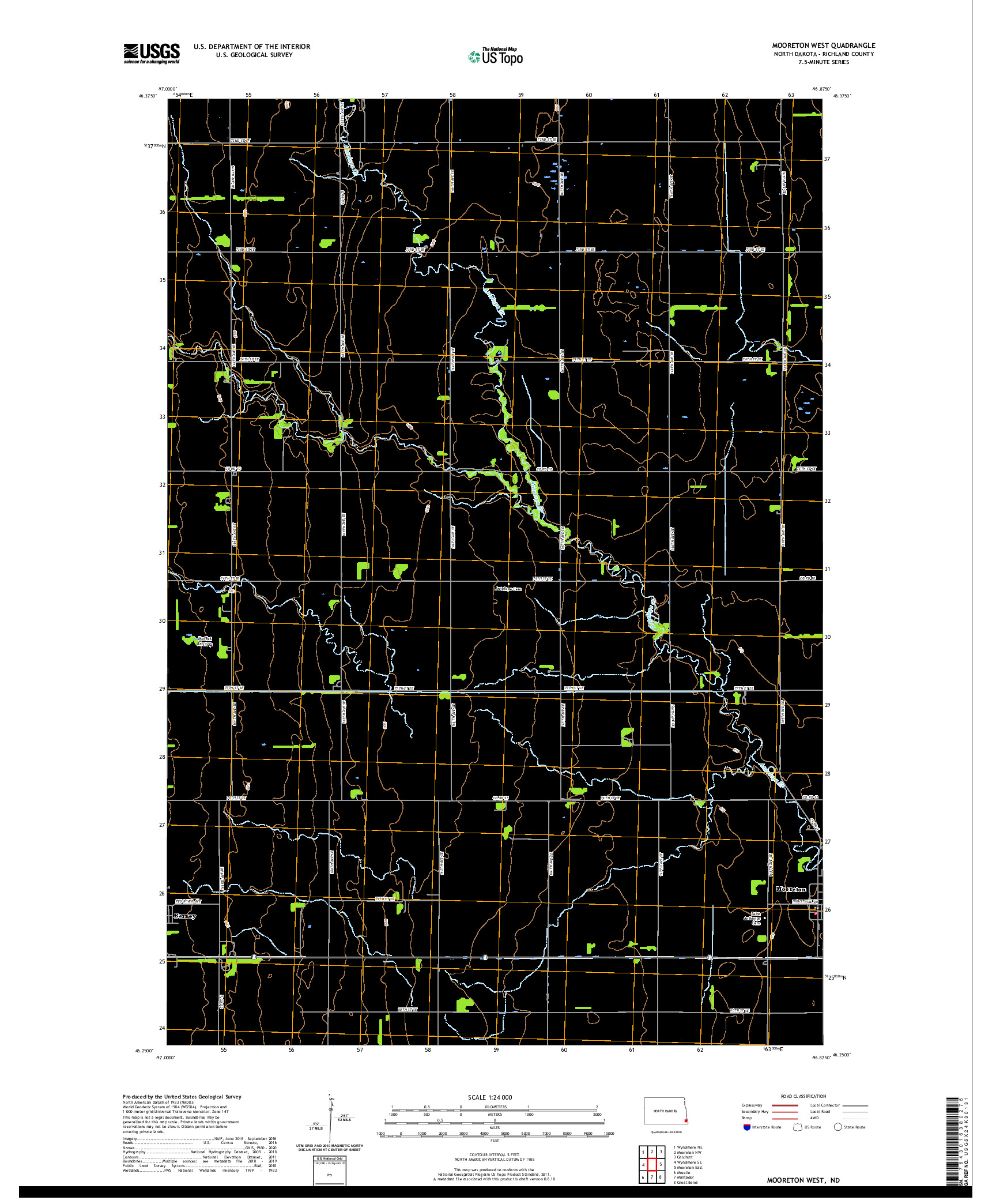 USGS US TOPO 7.5-MINUTE MAP FOR MOORETON WEST, ND 2020