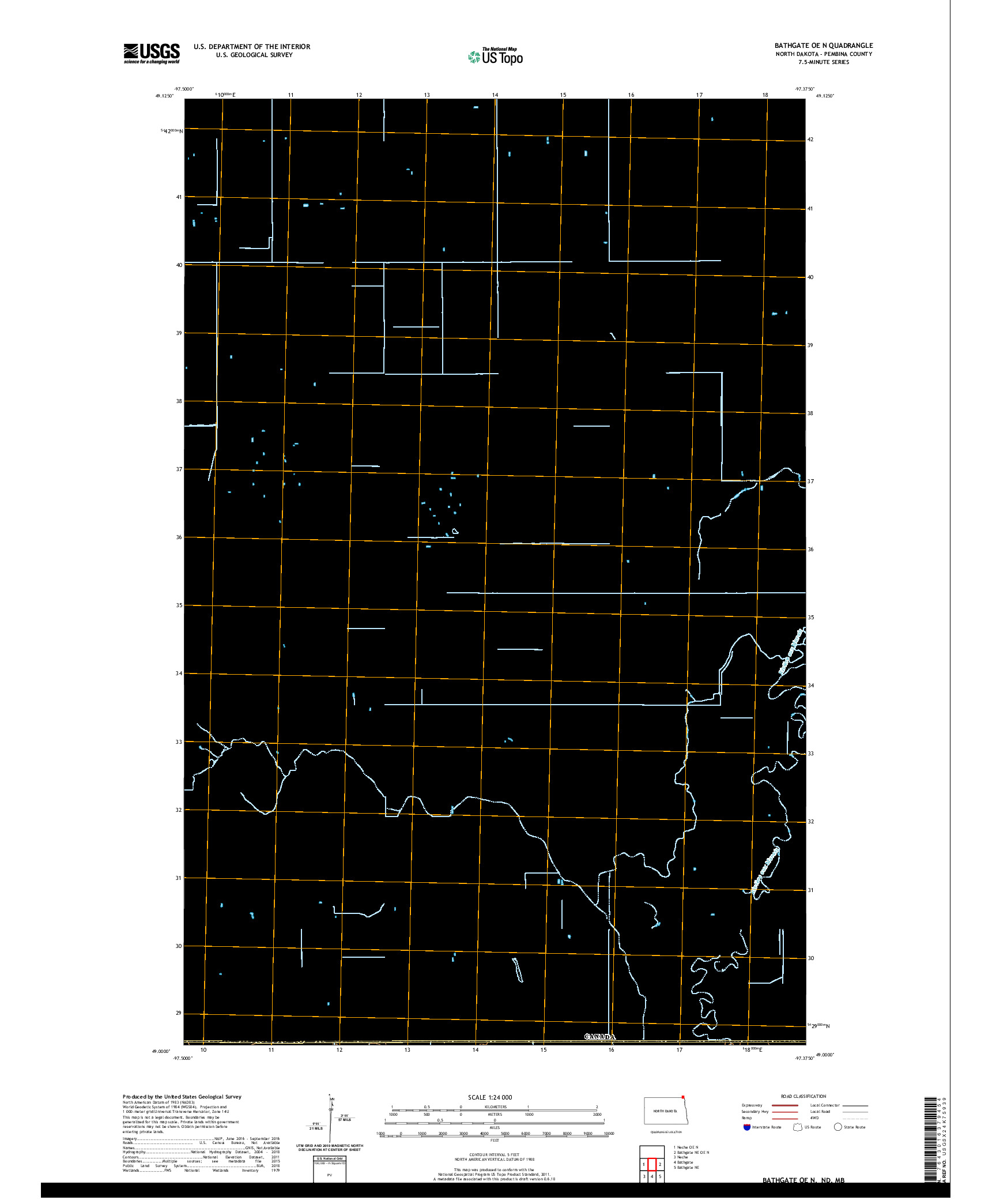 USGS US TOPO 7.5-MINUTE MAP FOR BATHGATE OE N, ND,MB 2020