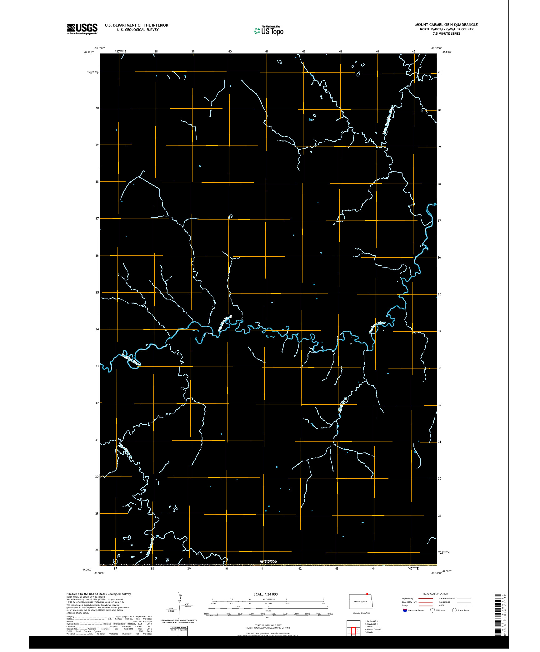 USGS US TOPO 7.5-MINUTE MAP FOR MOUNT CARMEL OE N, ND,MB 2020