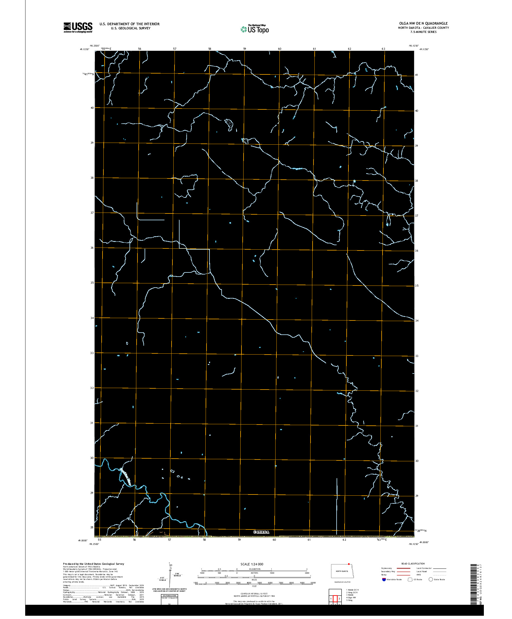 USGS US TOPO 7.5-MINUTE MAP FOR OLGA NW OE N, ND,MB 2020