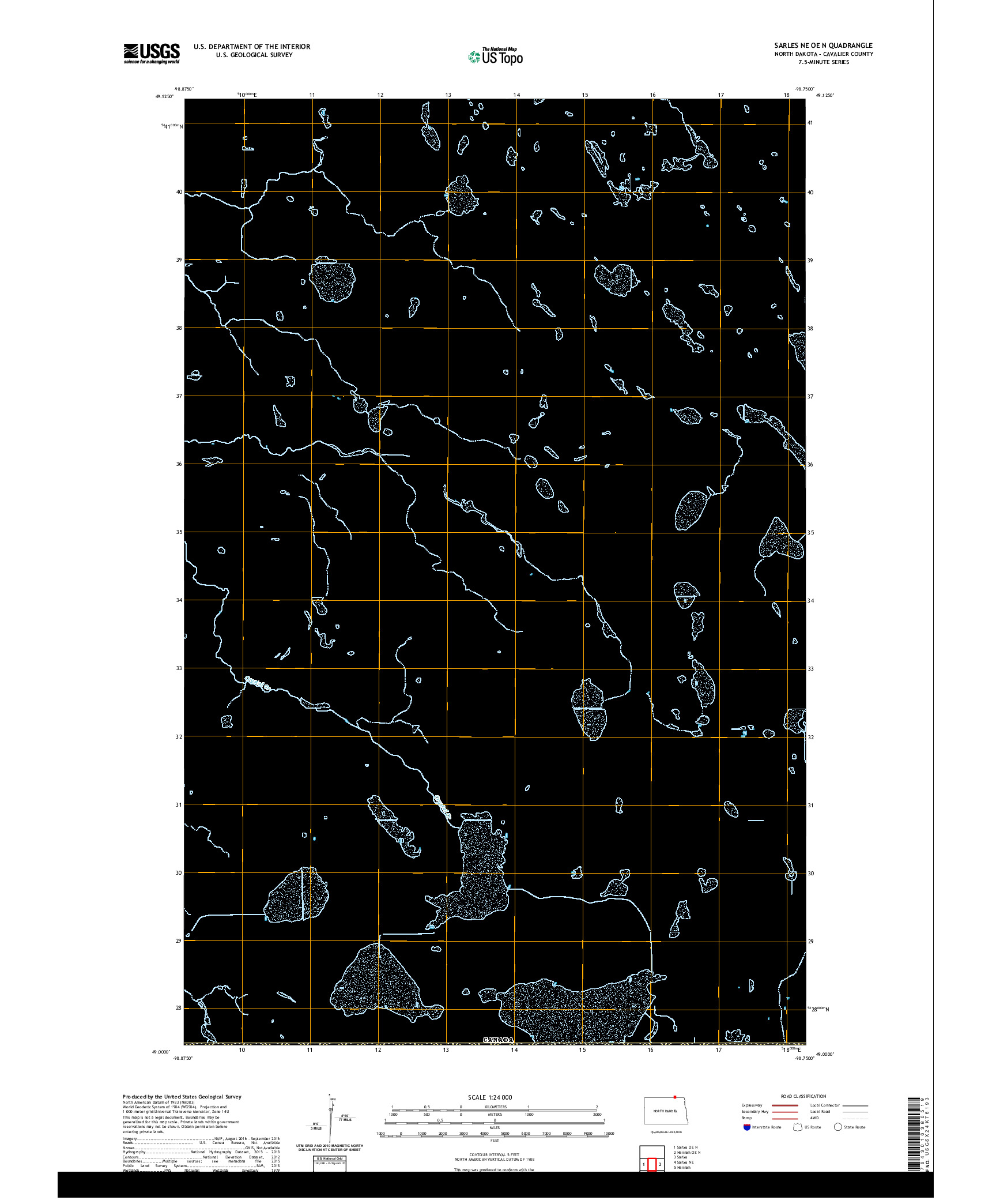 USGS US TOPO 7.5-MINUTE MAP FOR SARLES NE OE N, ND,MB 2020