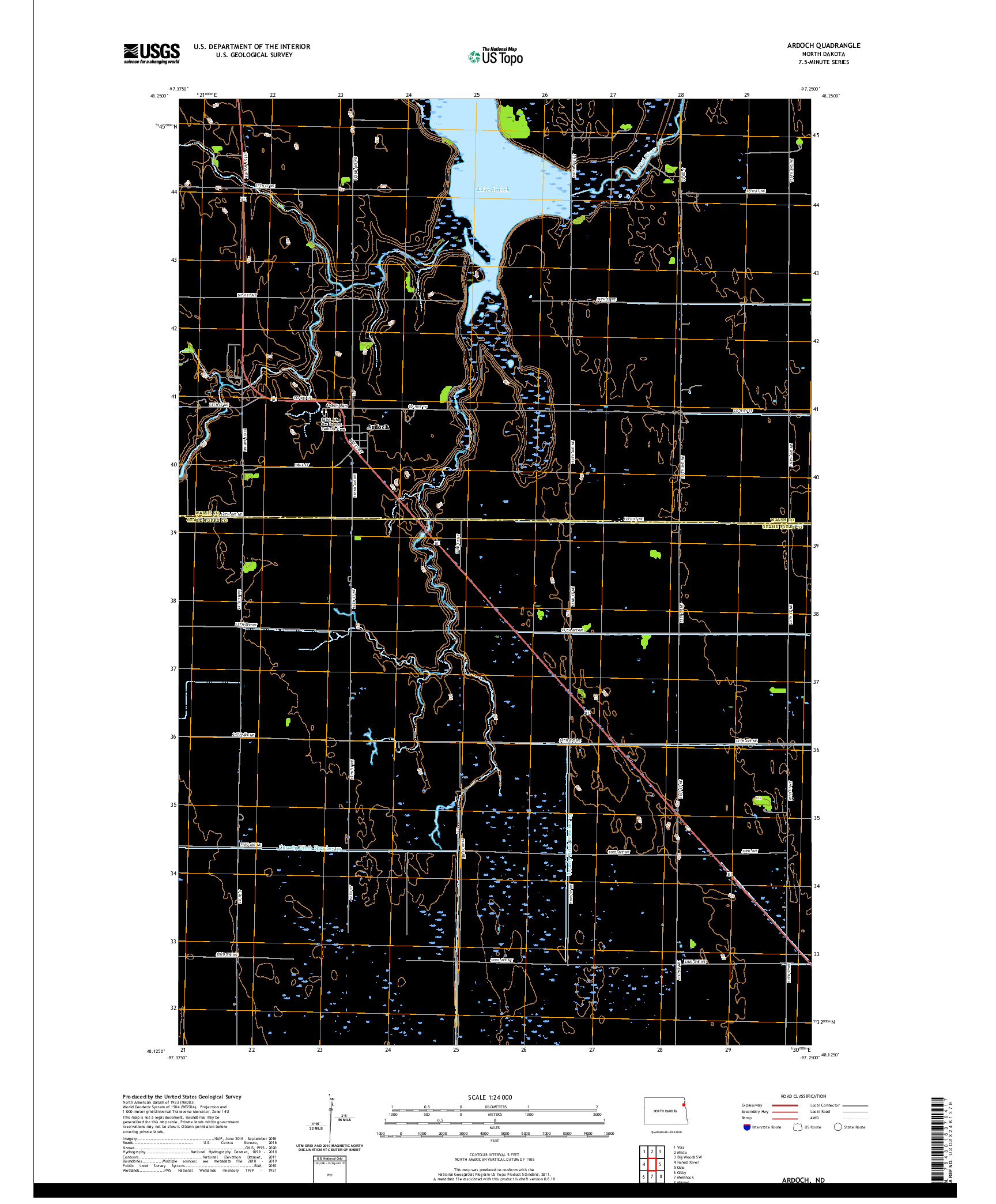 USGS US TOPO 7.5-MINUTE MAP FOR ARDOCH, ND 2020