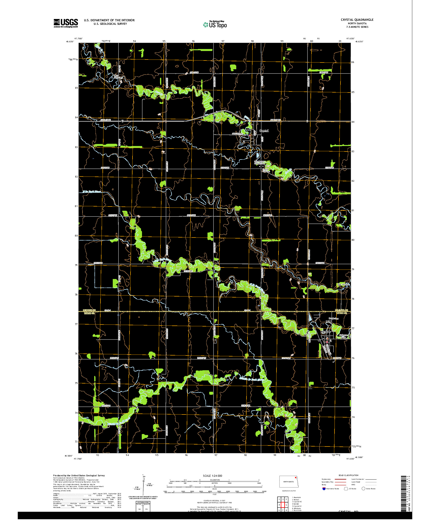 USGS US TOPO 7.5-MINUTE MAP FOR CRYSTAL, ND 2020