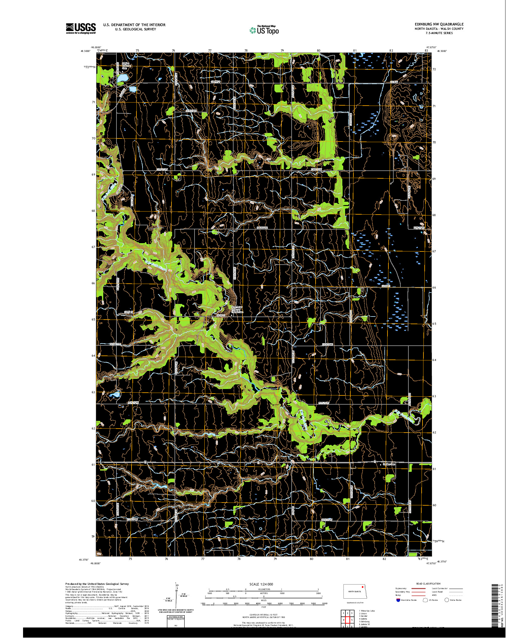 USGS US TOPO 7.5-MINUTE MAP FOR EDINBURG NW, ND 2020