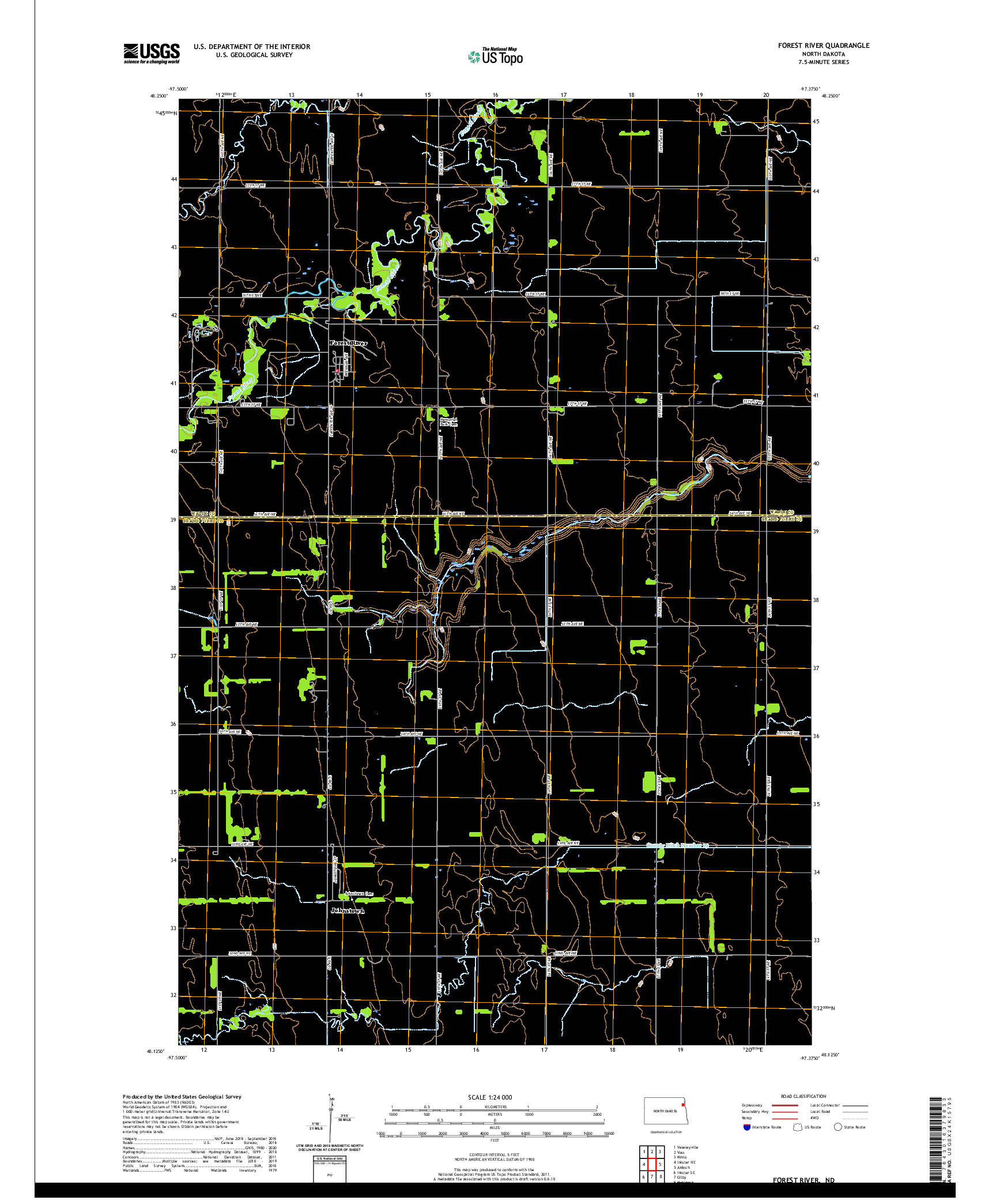 USGS US TOPO 7.5-MINUTE MAP FOR FOREST RIVER, ND 2020