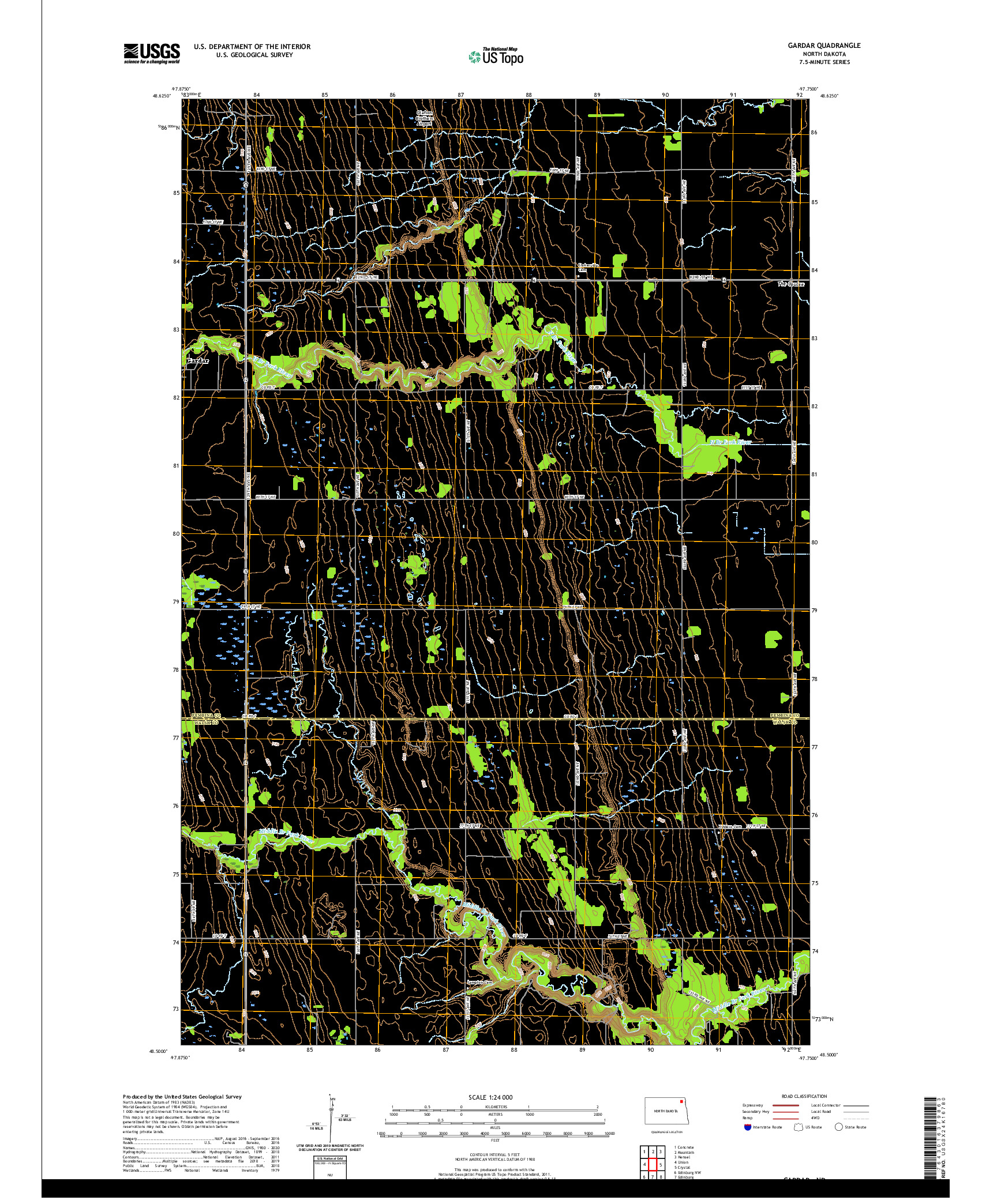 USGS US TOPO 7.5-MINUTE MAP FOR GARDAR, ND 2020