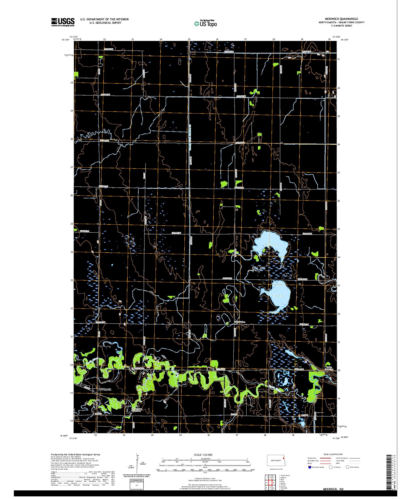 USGS US TOPO 7.5-MINUTE MAP FOR MEKINOCK, ND 2020
