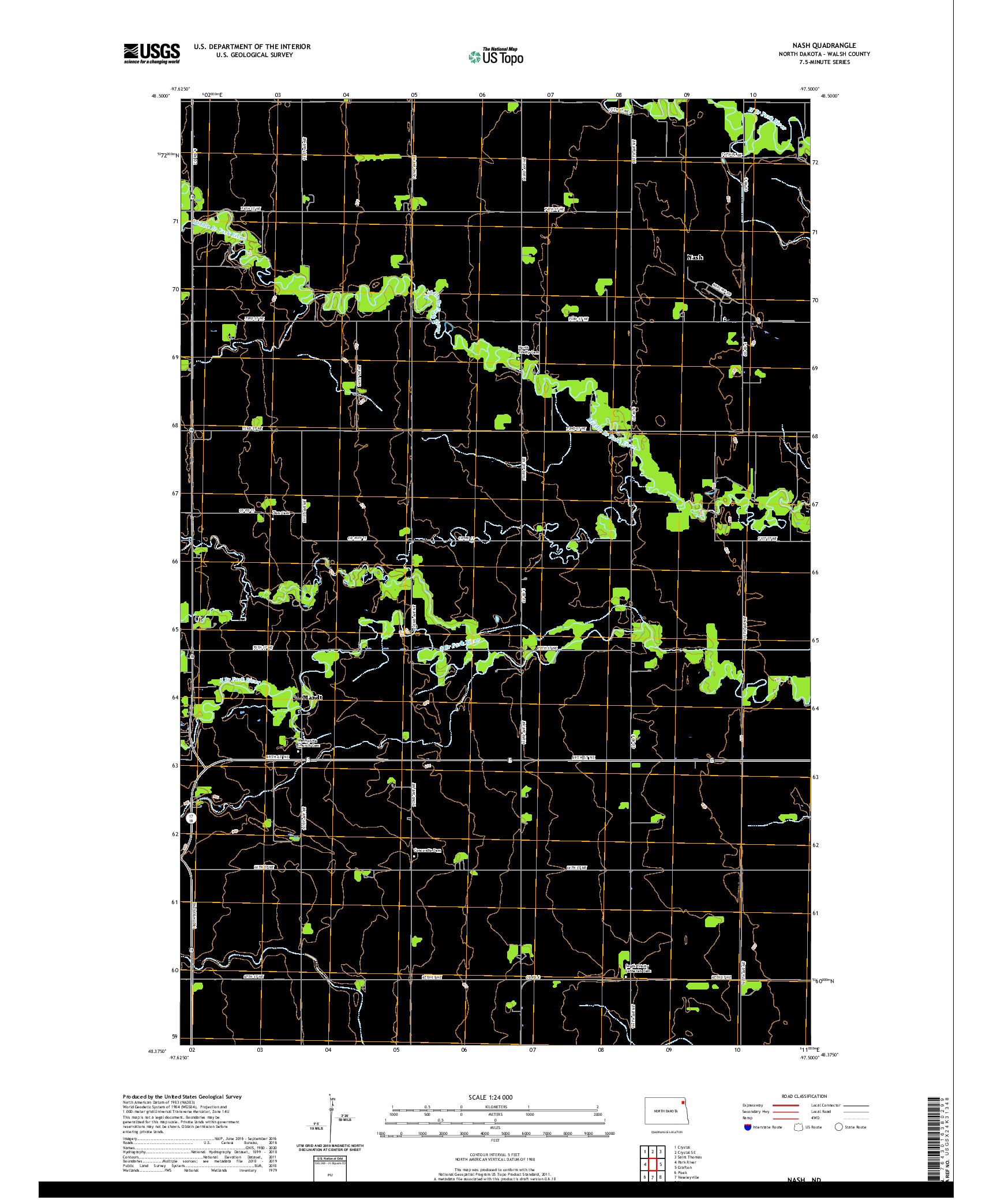 USGS US TOPO 7.5-MINUTE MAP FOR NASH, ND 2020