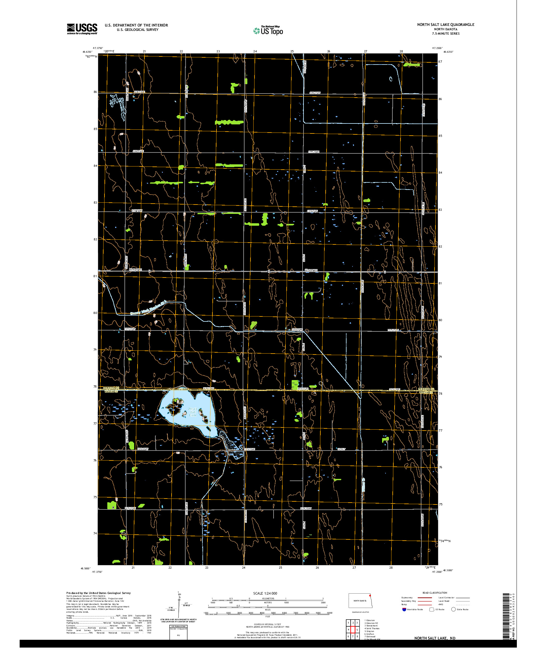 USGS US TOPO 7.5-MINUTE MAP FOR NORTH SALT LAKE, ND 2020