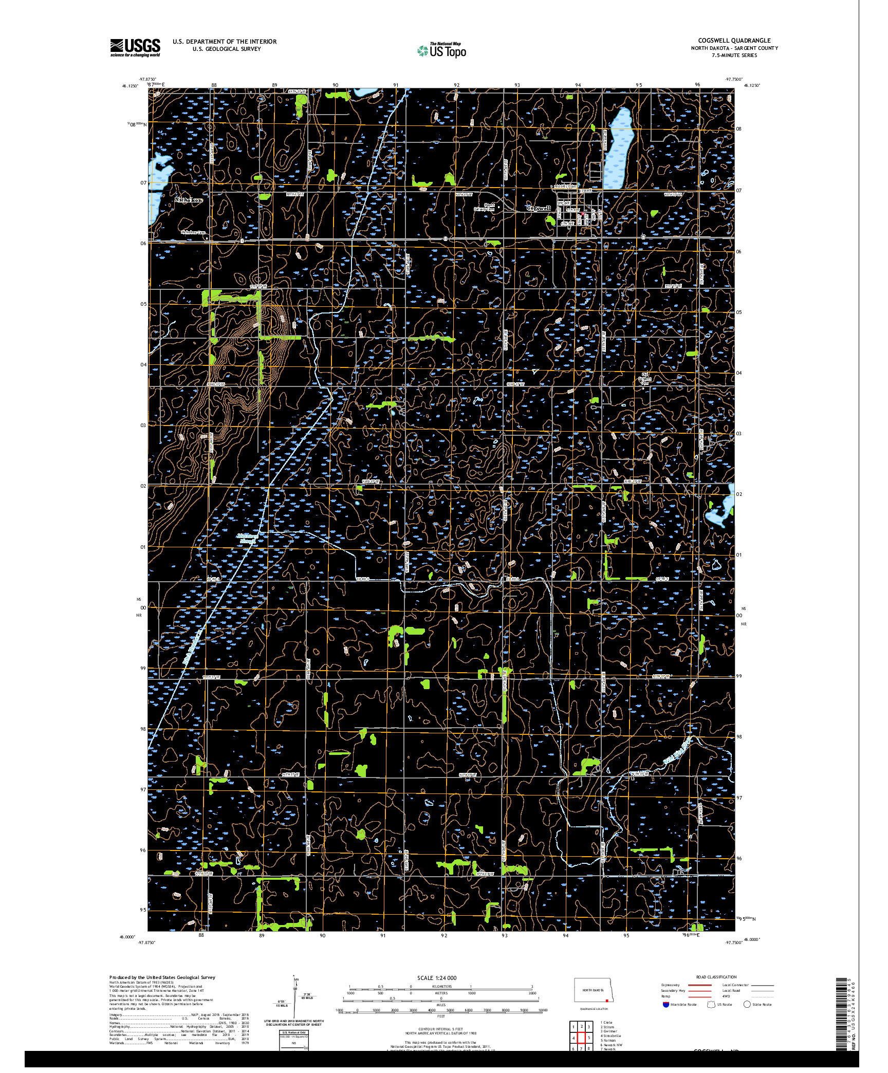 USGS US TOPO 7.5-MINUTE MAP FOR COGSWELL, ND 2020