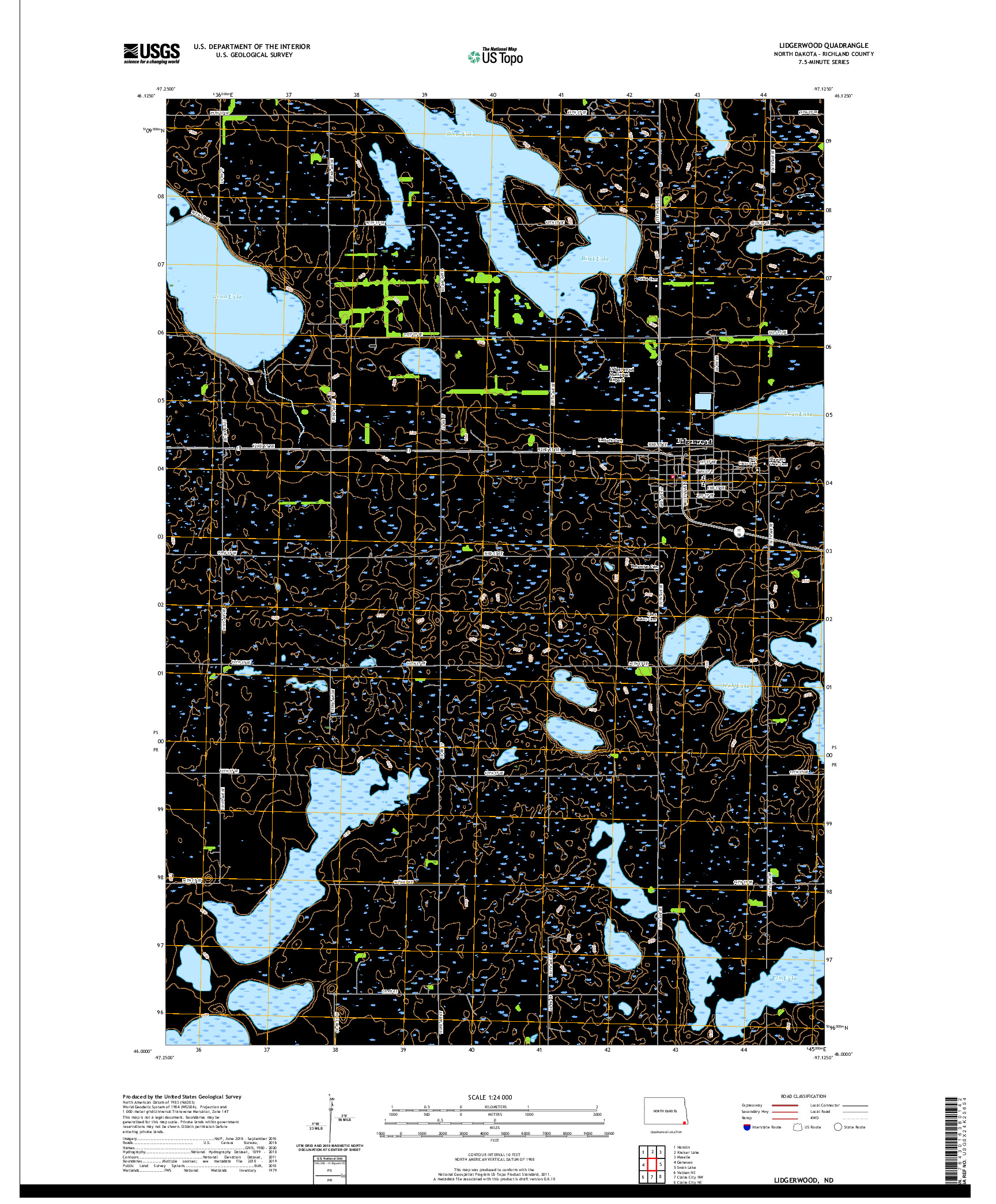 USGS US TOPO 7.5-MINUTE MAP FOR LIDGERWOOD, ND 2020