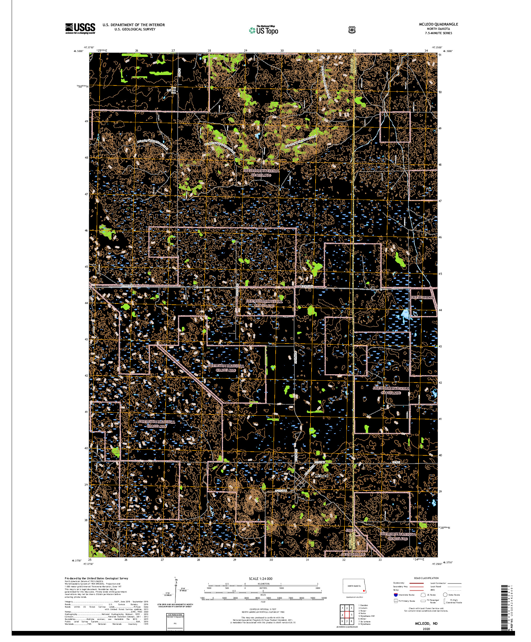 USGS US TOPO 7.5-MINUTE MAP FOR MCLEOD, ND 2020