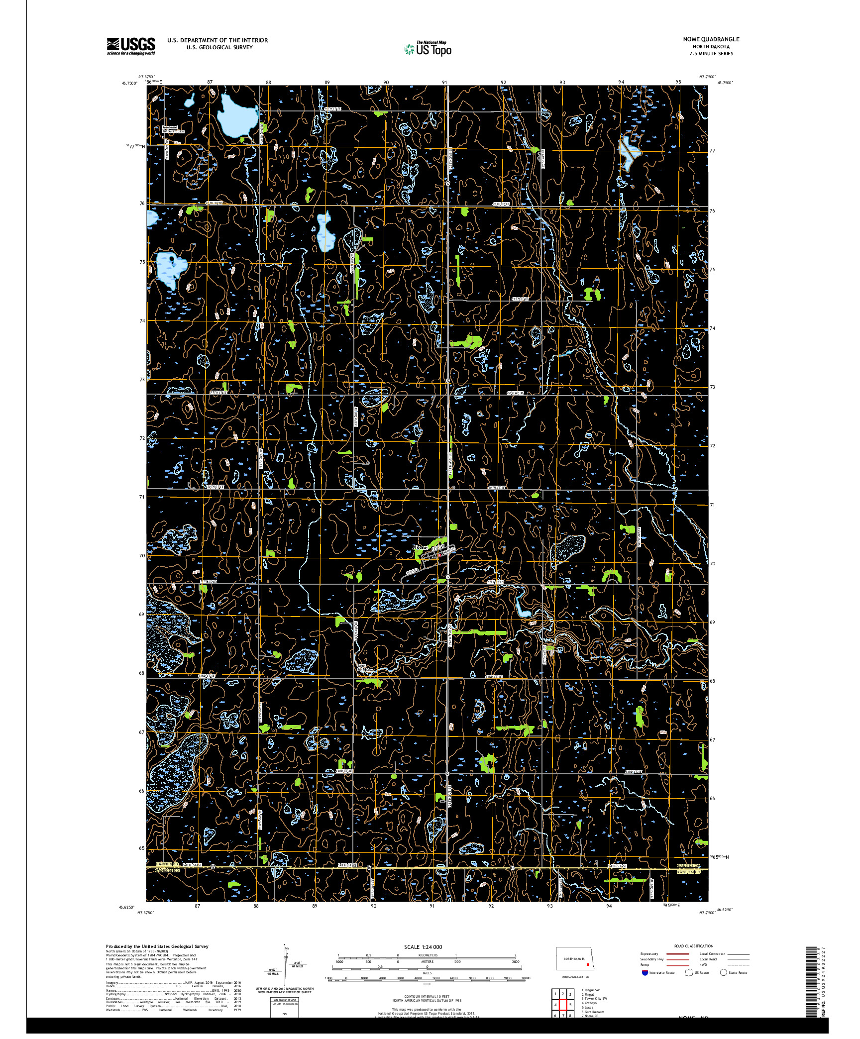 USGS US TOPO 7.5-MINUTE MAP FOR NOME, ND 2020