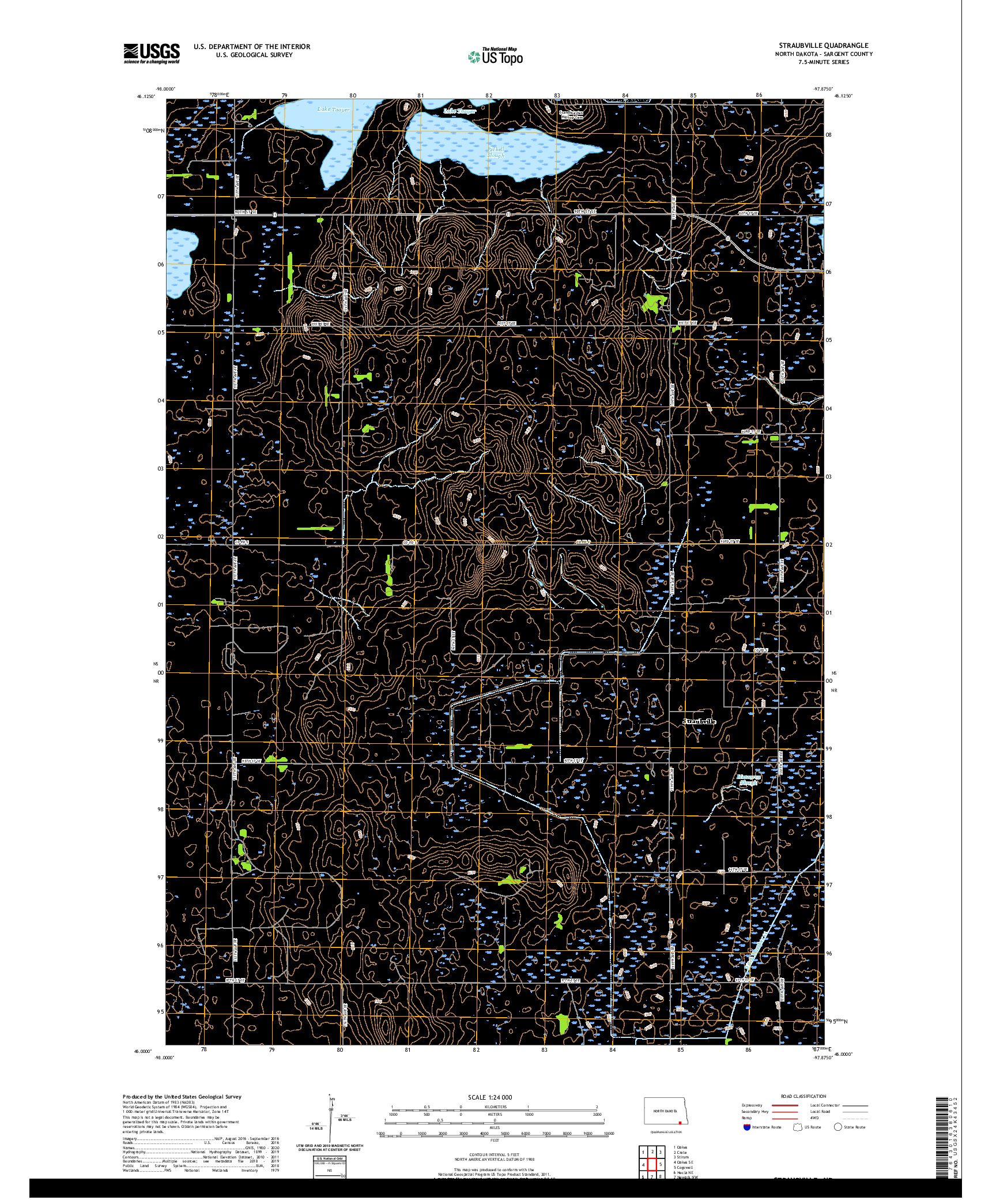 USGS US TOPO 7.5-MINUTE MAP FOR STRAUBVILLE, ND 2020