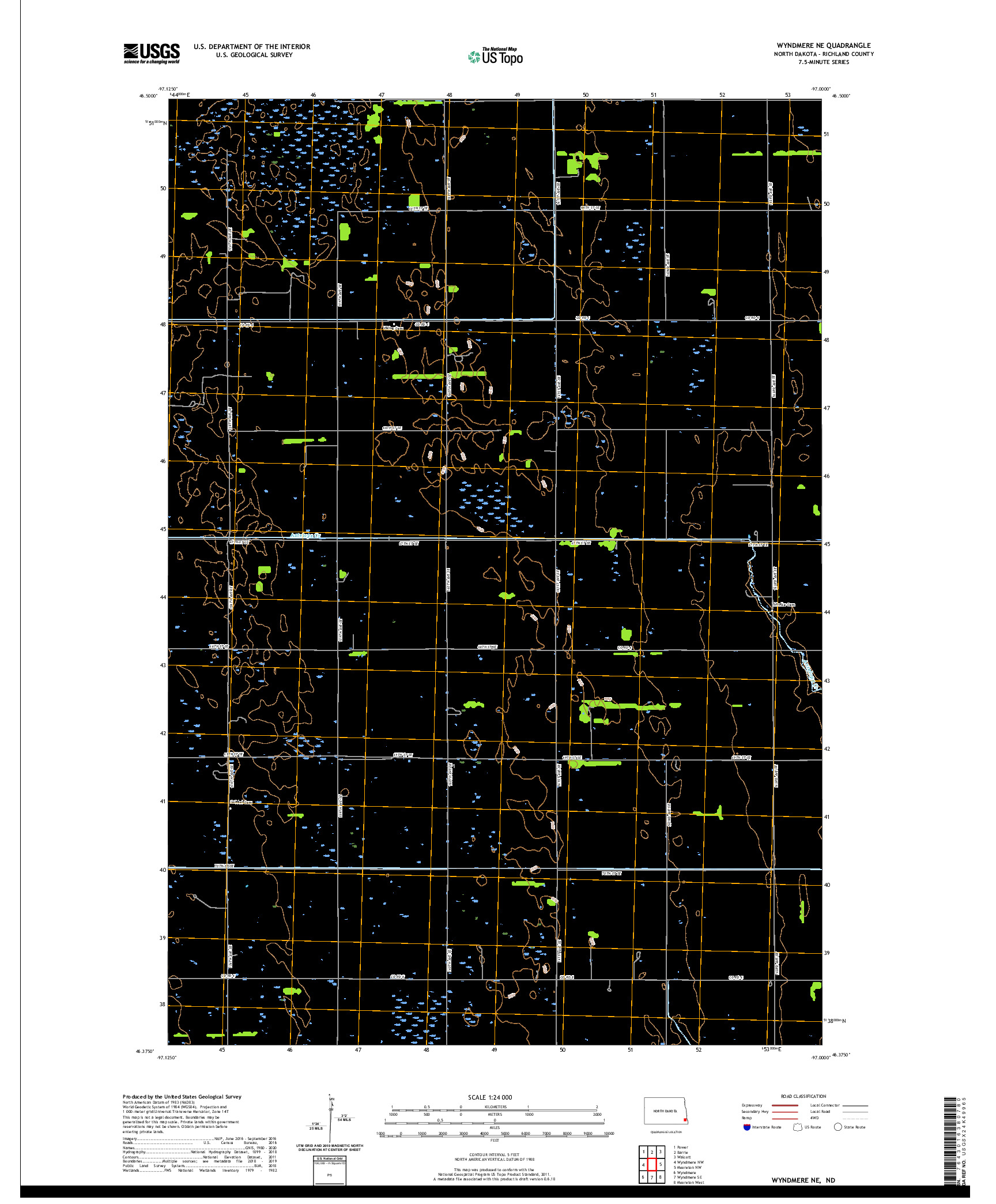 USGS US TOPO 7.5-MINUTE MAP FOR WYNDMERE NE, ND 2020