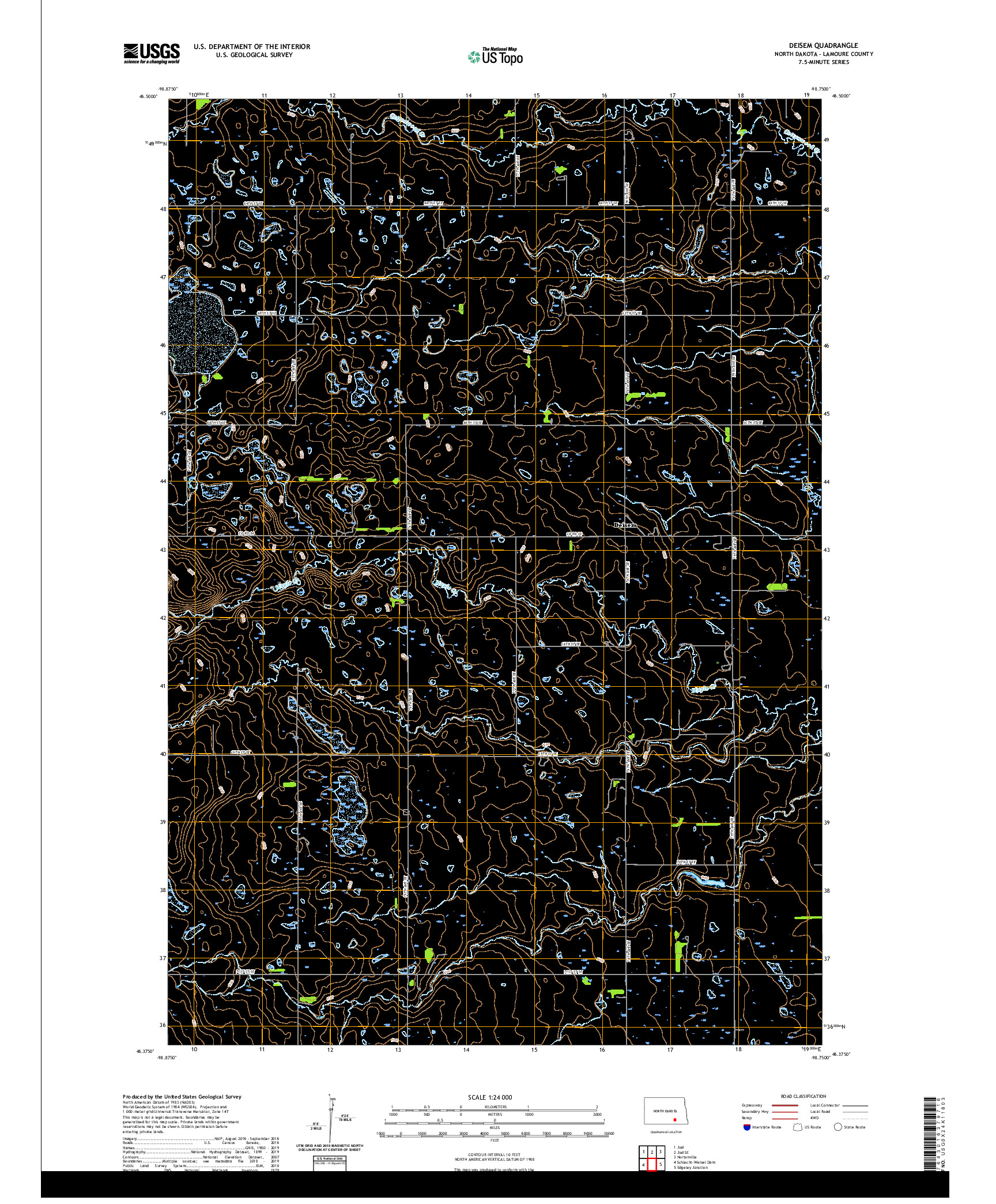 USGS US TOPO 7.5-MINUTE MAP FOR DEISEM, ND 2020