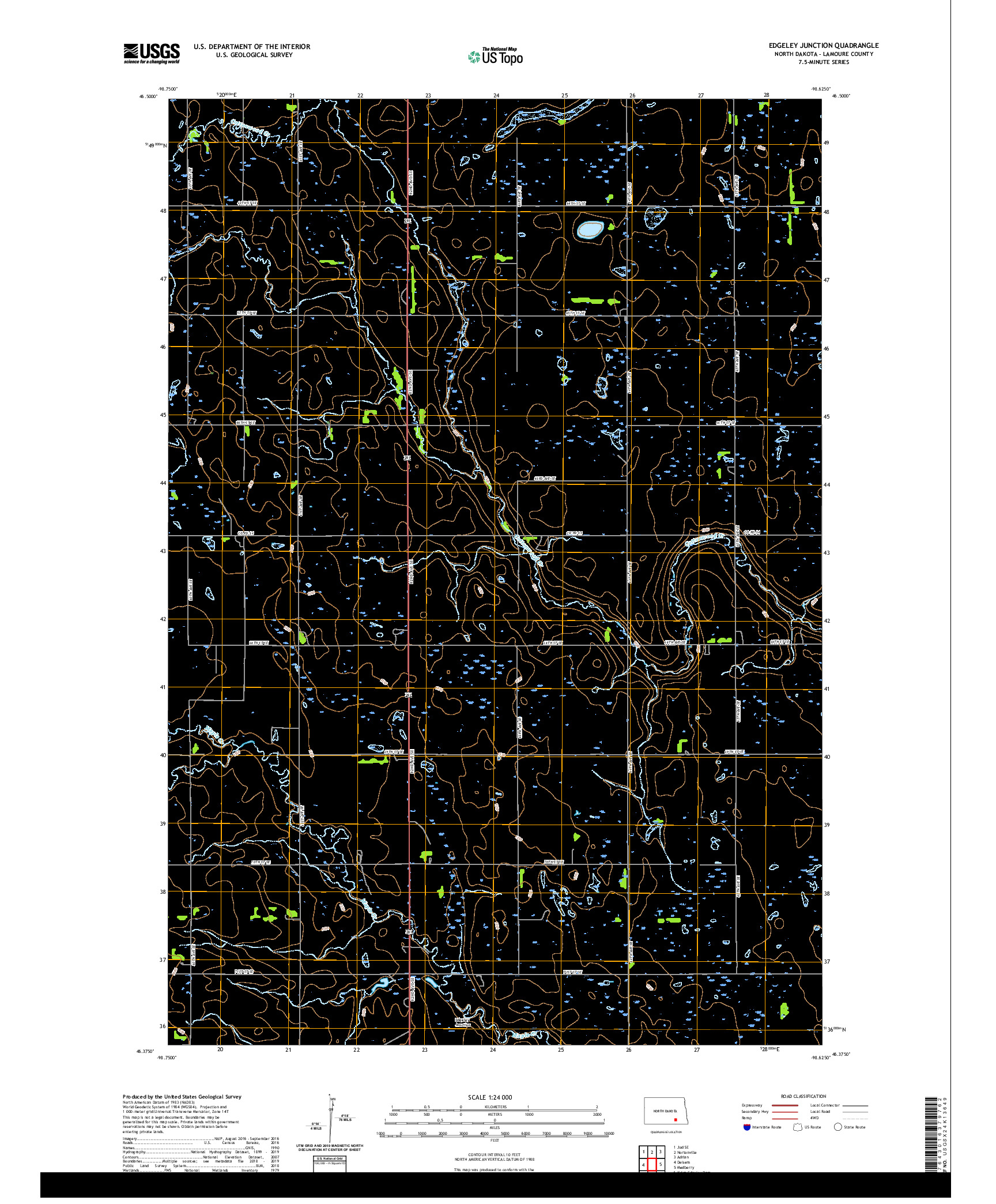 USGS US TOPO 7.5-MINUTE MAP FOR EDGELEY JUNCTION, ND 2020