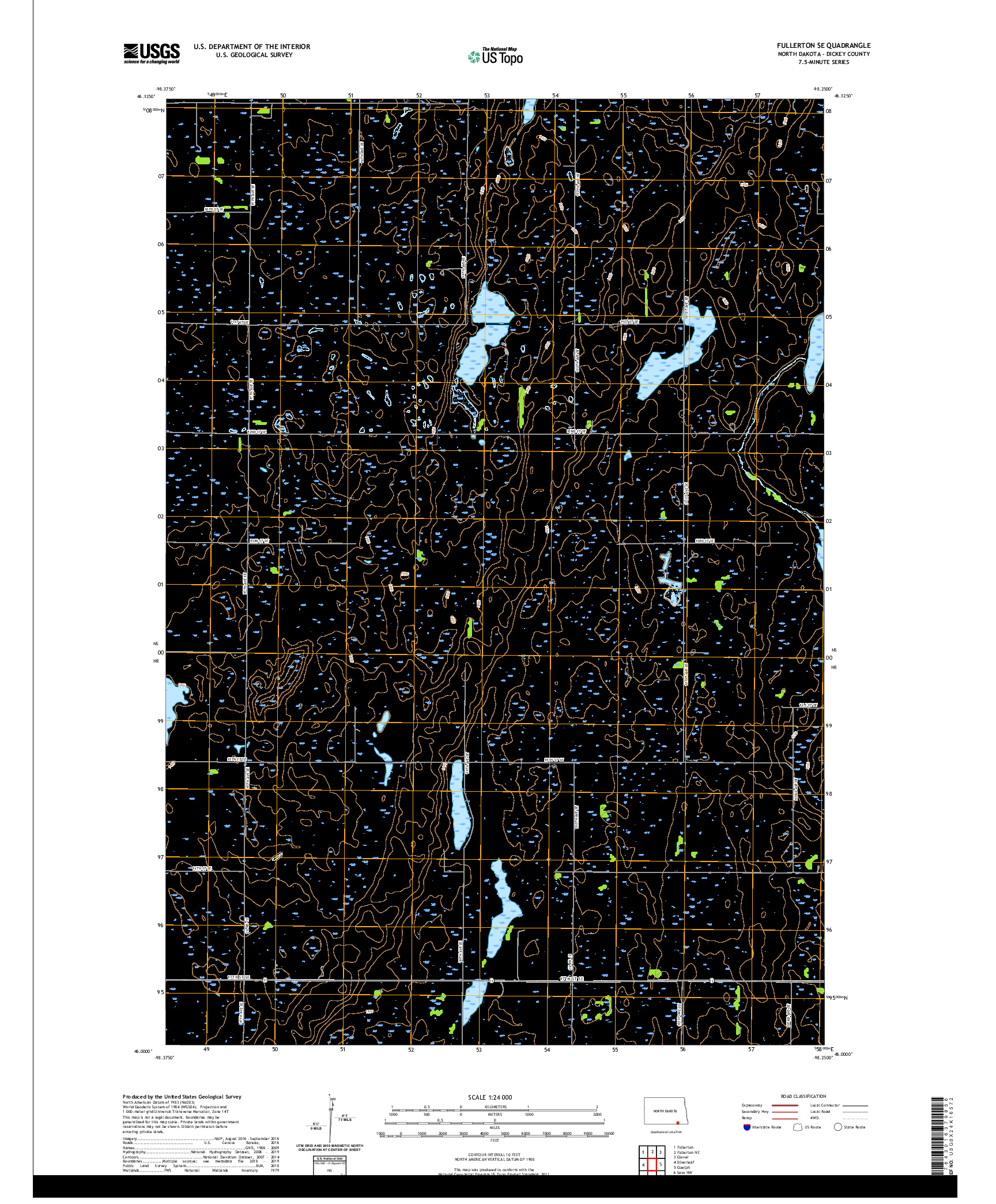 USGS US TOPO 7.5-MINUTE MAP FOR FULLERTON SE, ND 2020