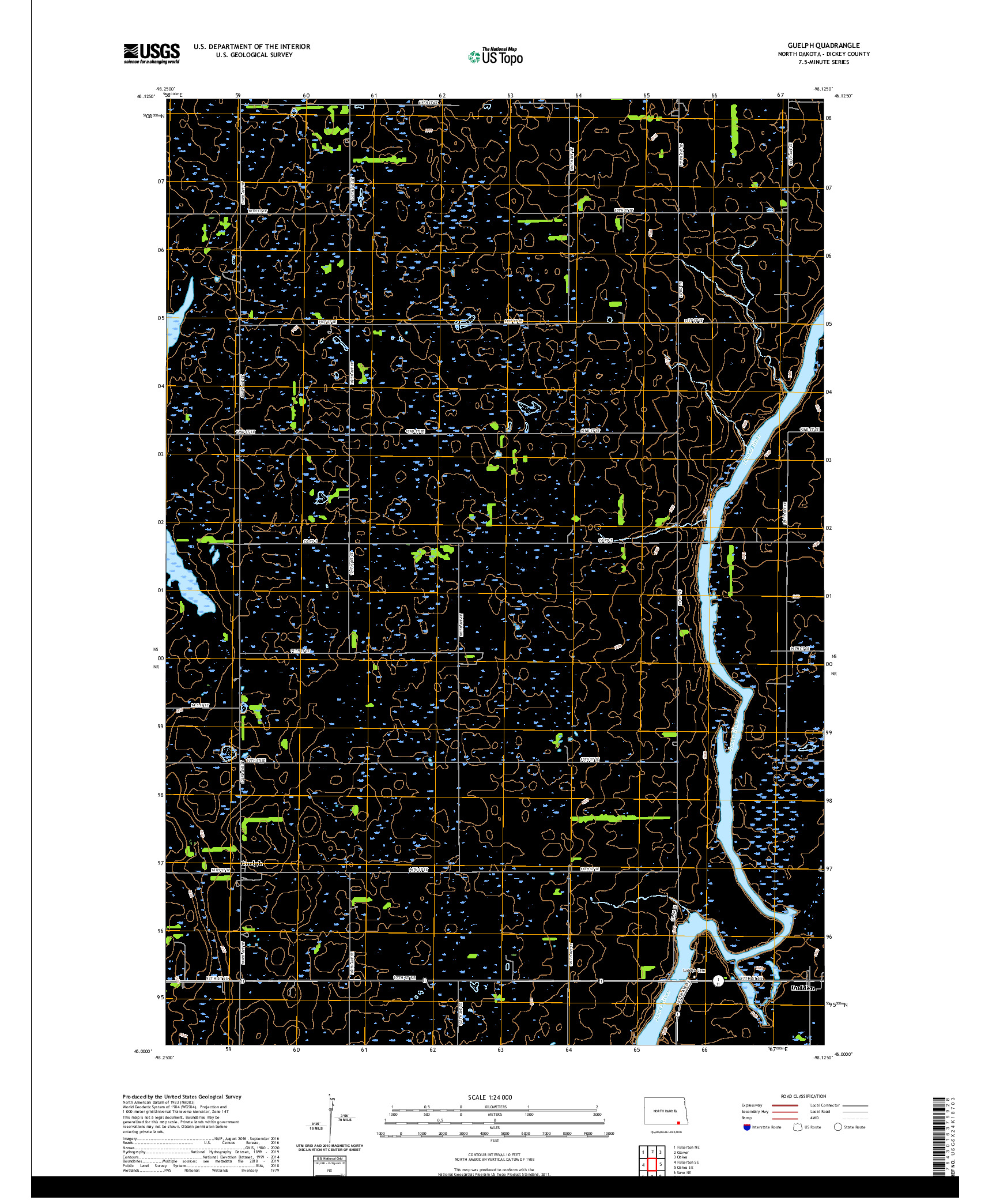 USGS US TOPO 7.5-MINUTE MAP FOR GUELPH, ND 2020