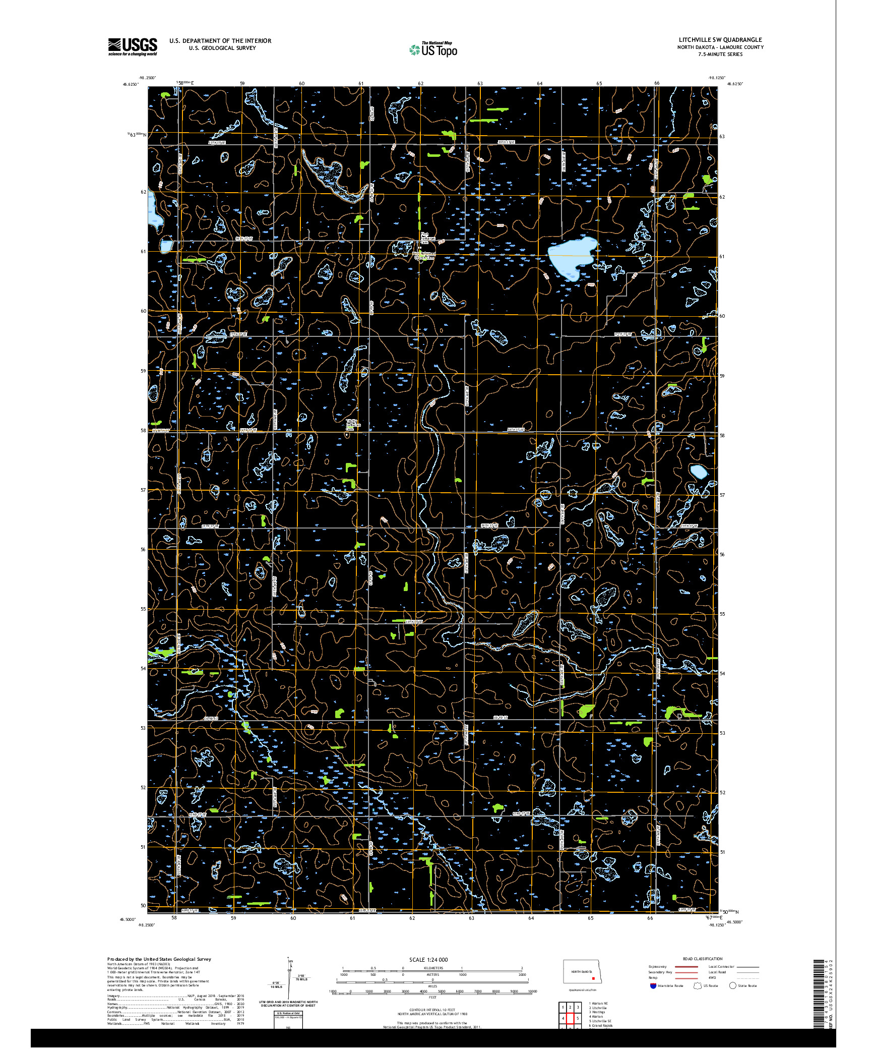USGS US TOPO 7.5-MINUTE MAP FOR LITCHVILLE SW, ND 2020