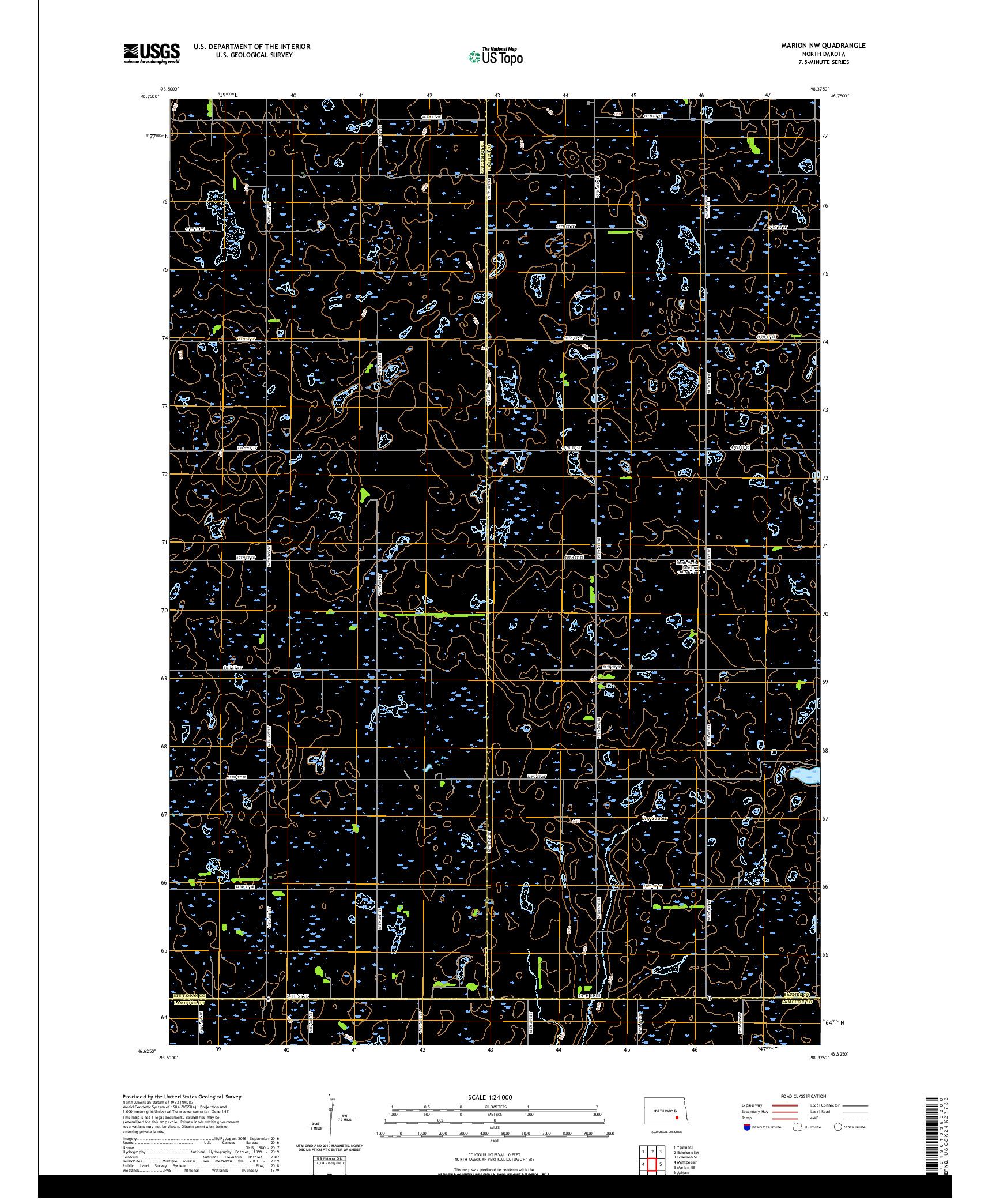 USGS US TOPO 7.5-MINUTE MAP FOR MARION NW, ND 2020