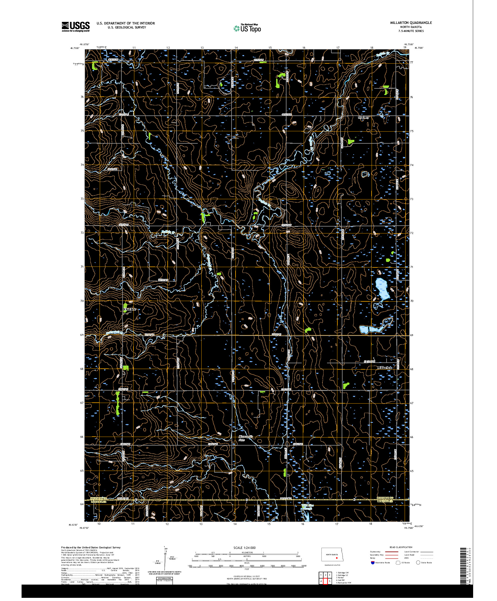 USGS US TOPO 7.5-MINUTE MAP FOR MILLARTON, ND 2020