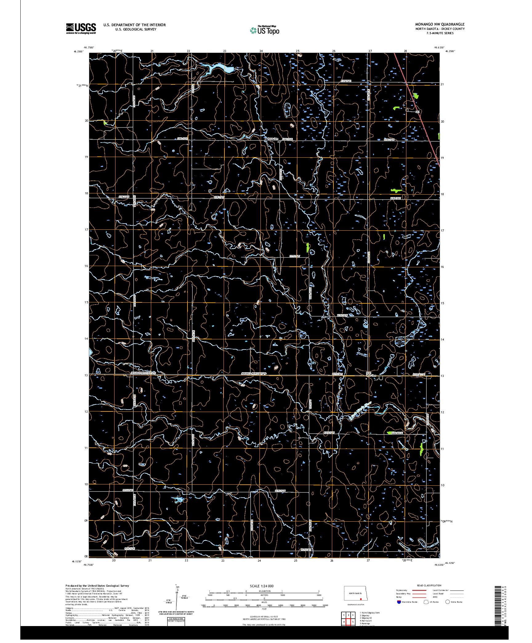 USGS US TOPO 7.5-MINUTE MAP FOR MONANGO NW, ND 2020