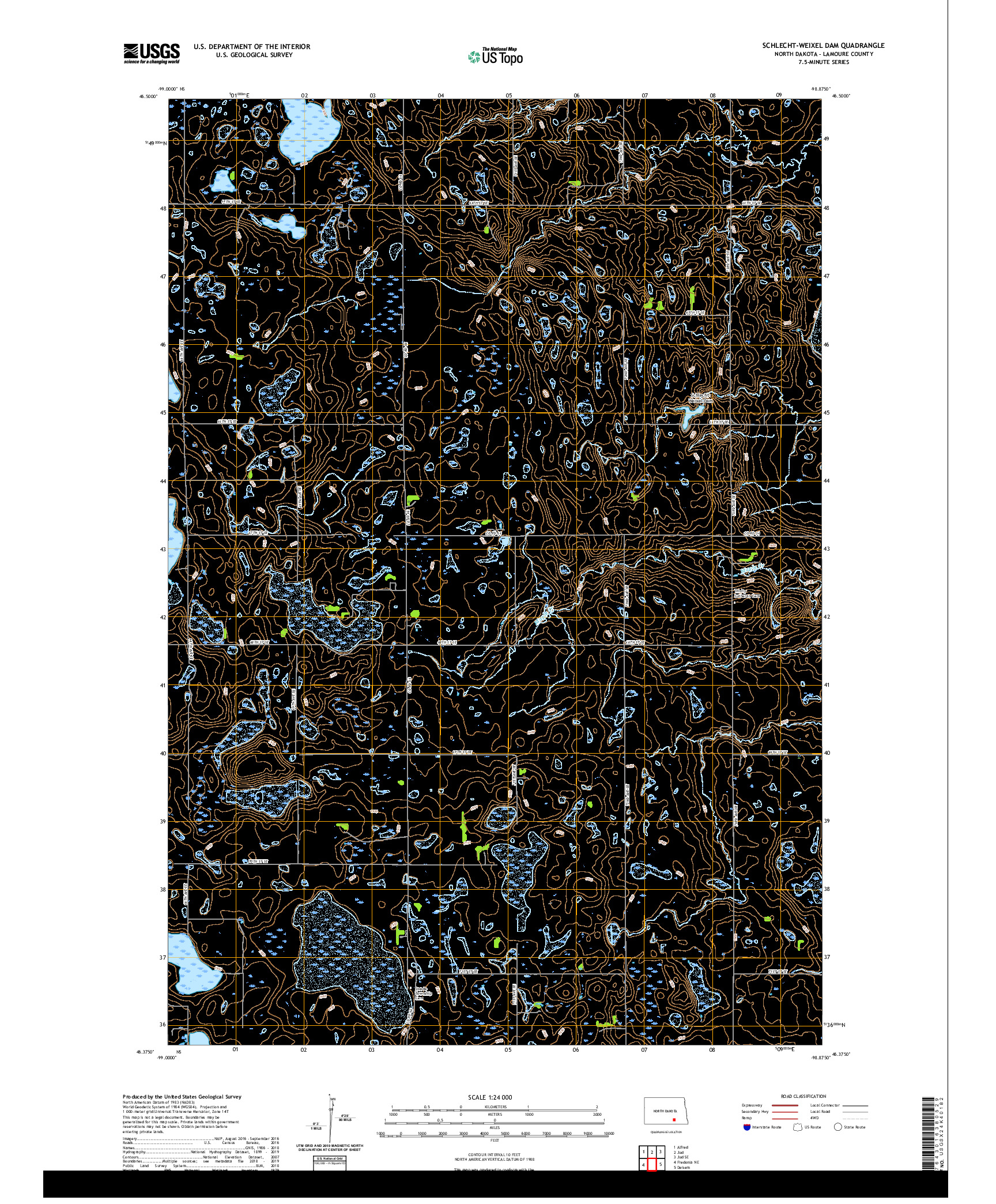 USGS US TOPO 7.5-MINUTE MAP FOR SCHLECHT-WEIXEL DAM, ND 2020
